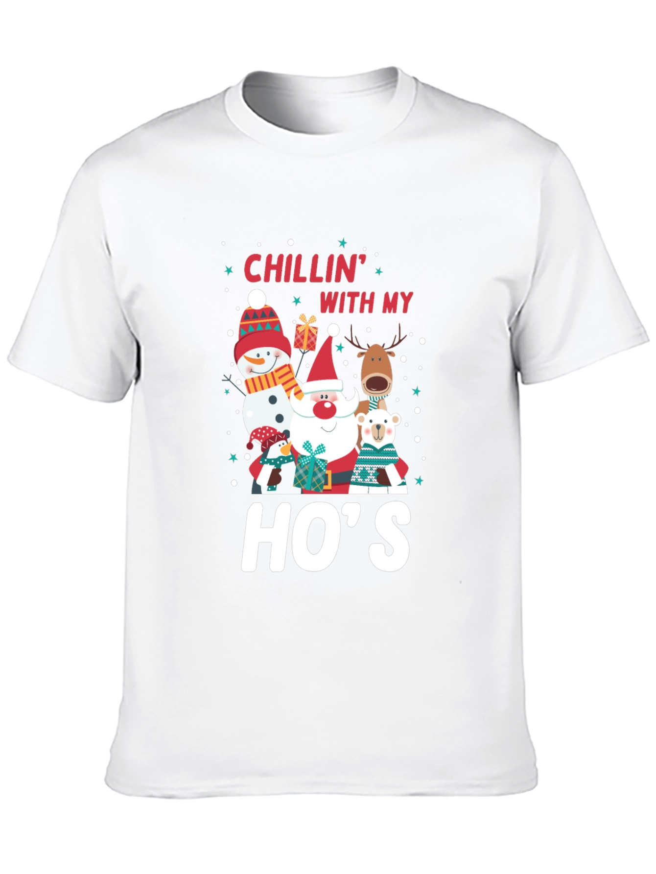 Black Chillin' With My Ho's Holiday T-Shirt view 10