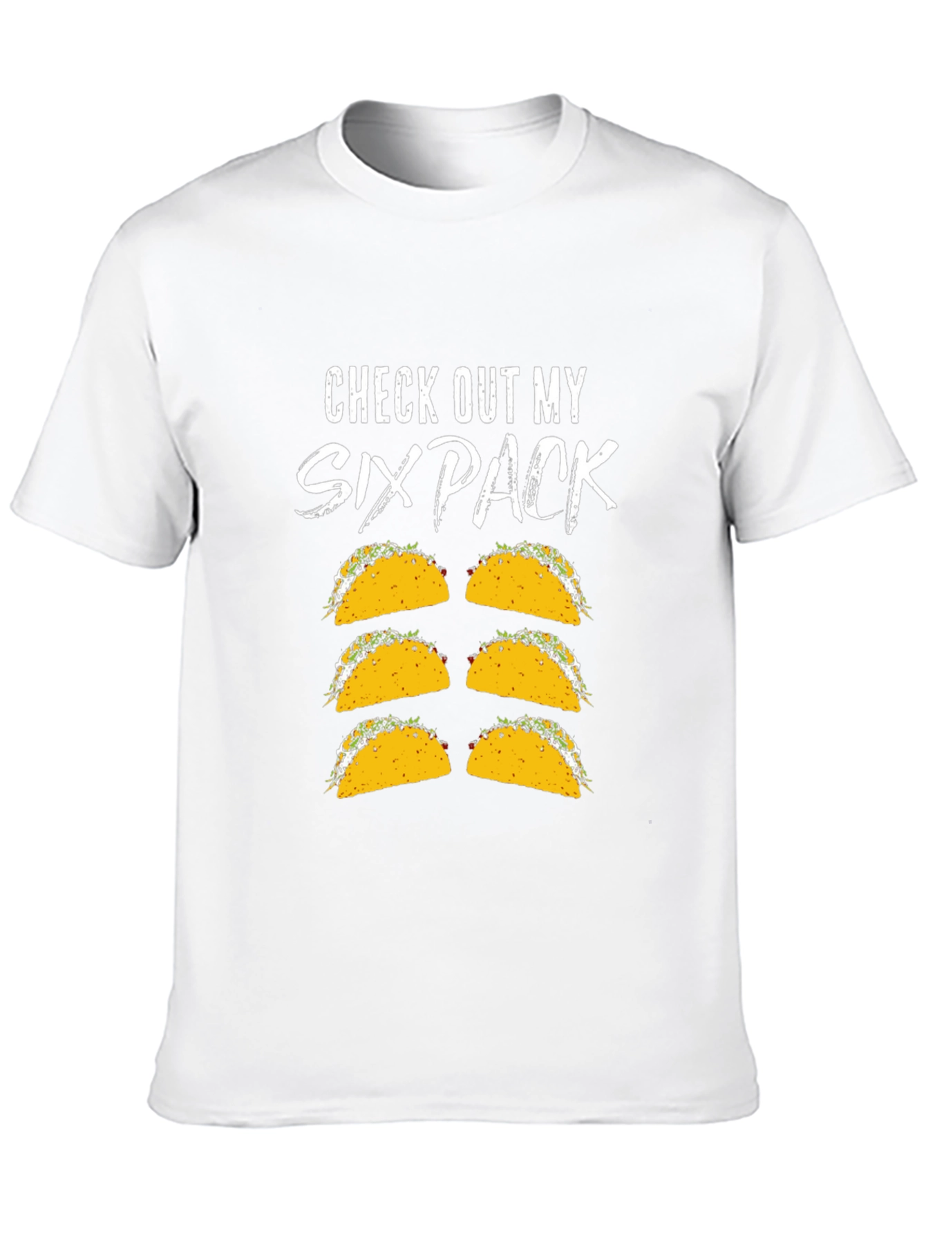 Black Funny Six Pack Taco Graphic T-Shirt view 10