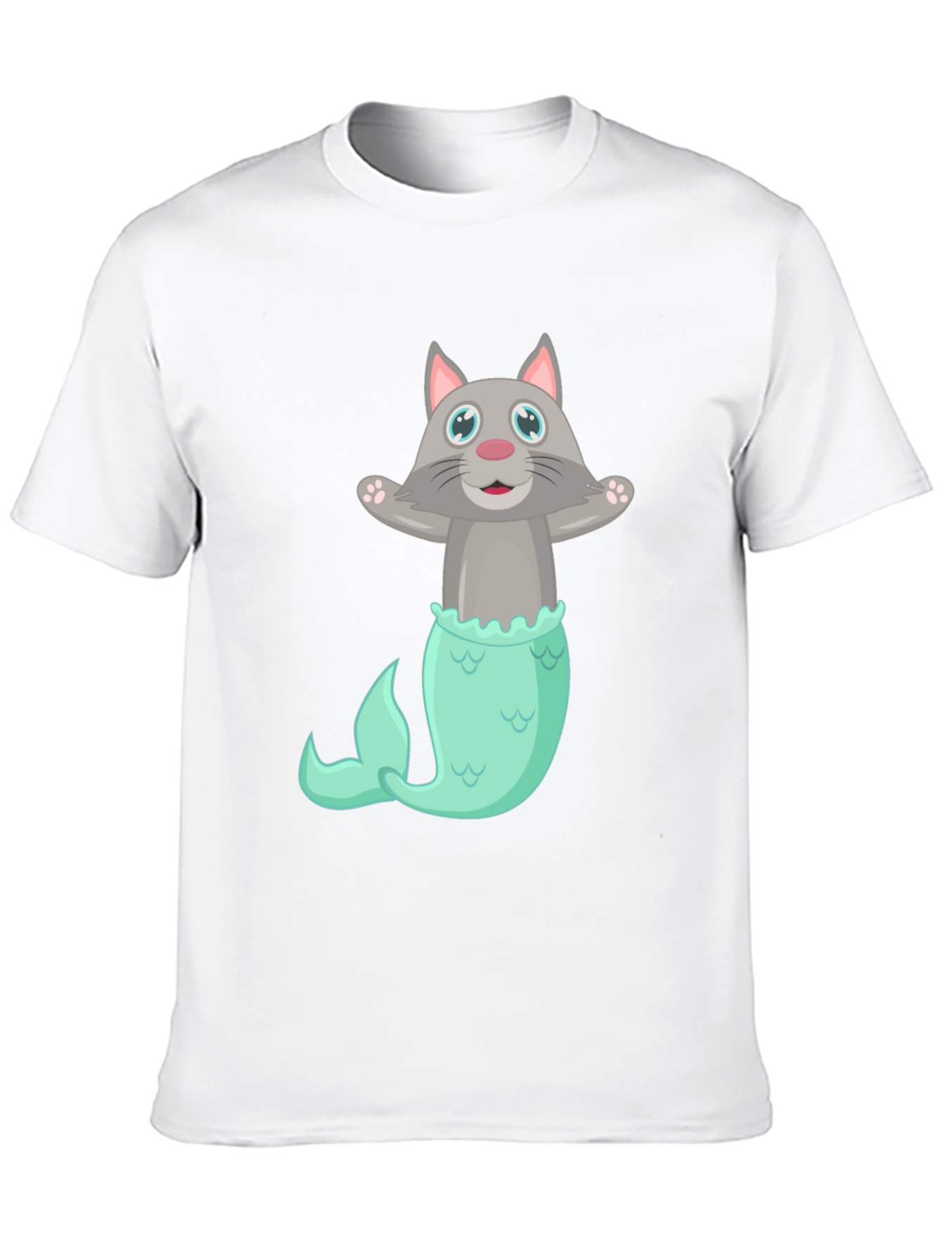 Black Cat Mermaid T-Shirt - Funny Graphic Tee view 10