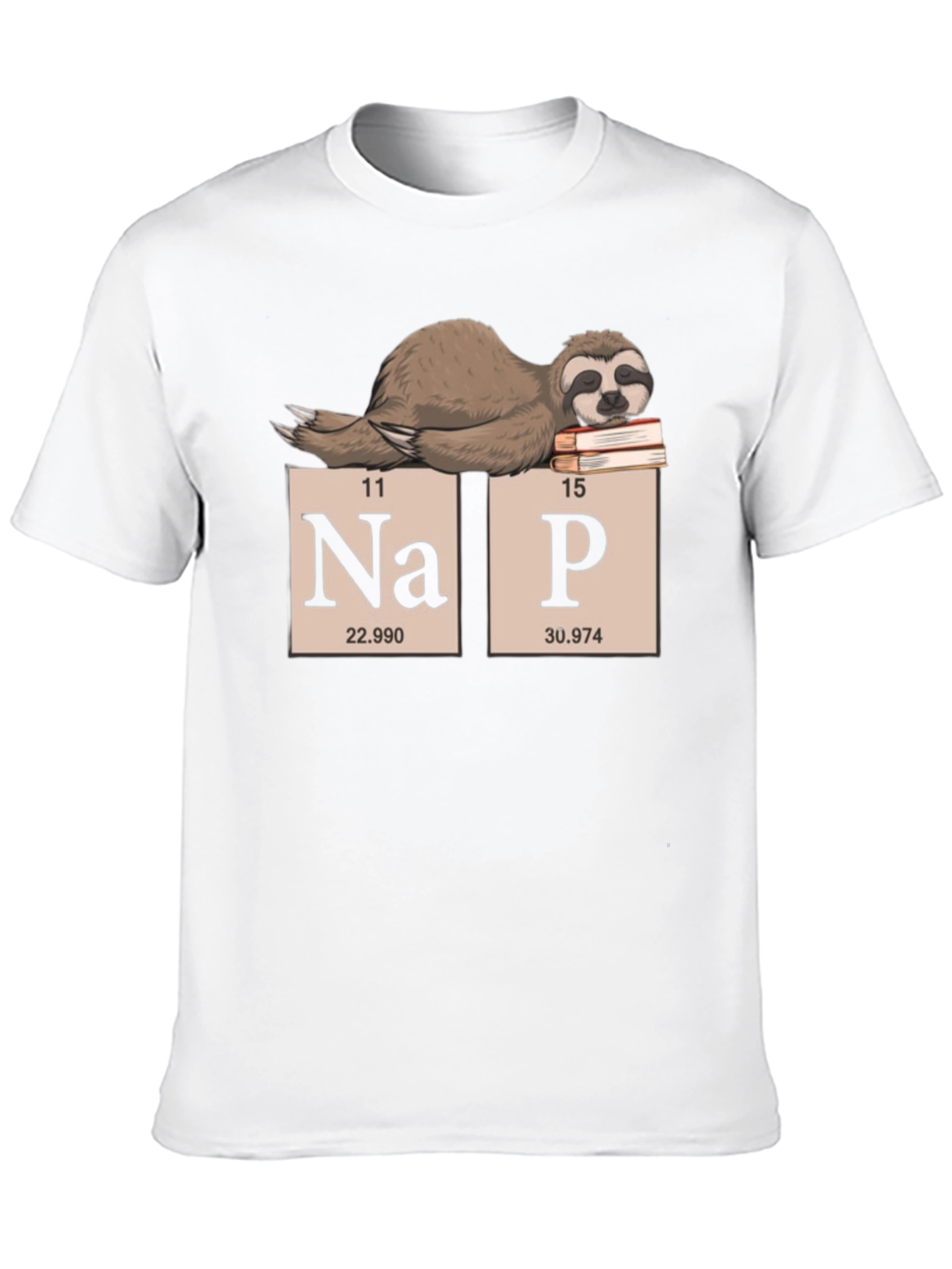 Black Nap Sloth Periodic Table T-Shirt - Chemistry Humor Tee view 10