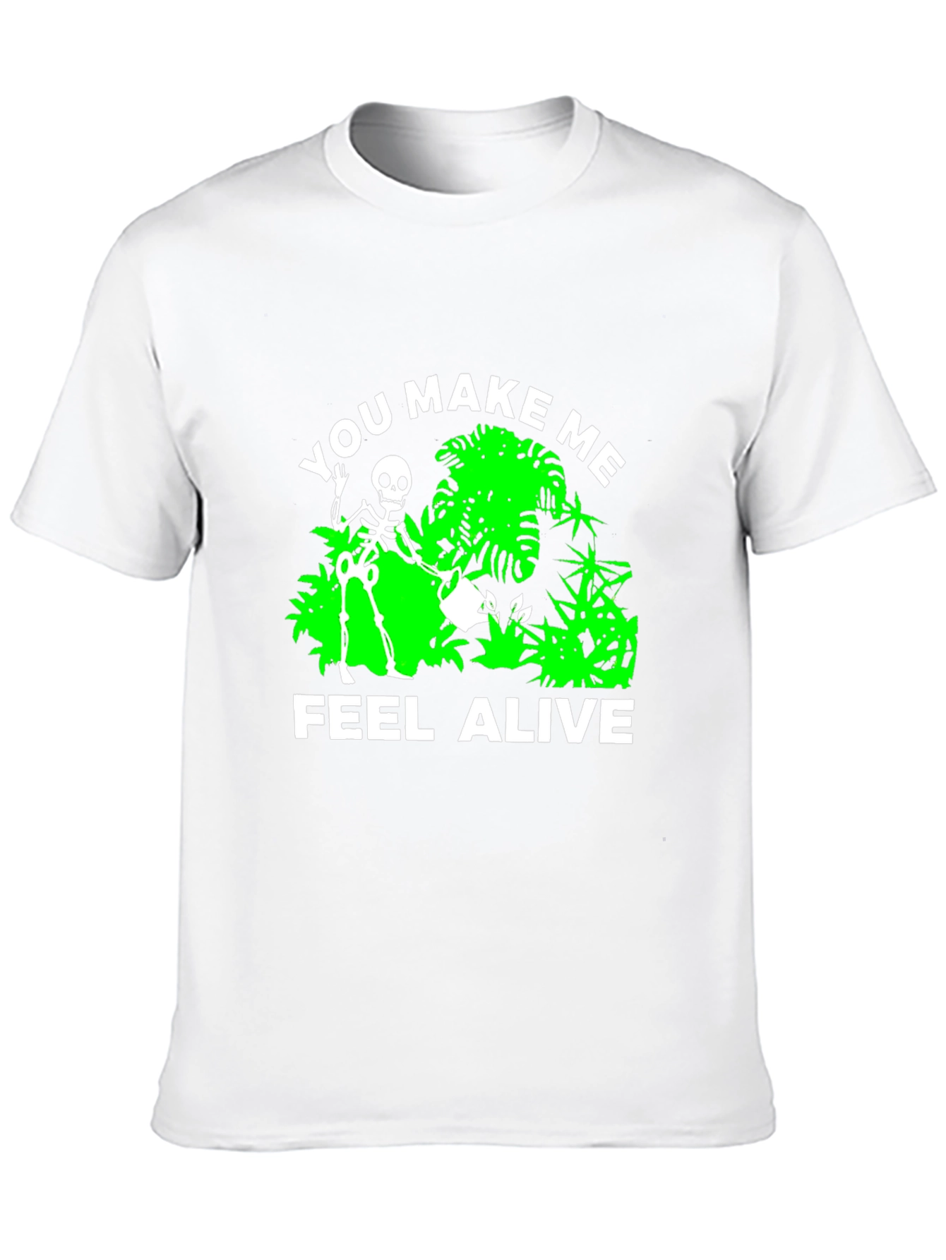 Black You Make Me Feel Alive Skeleton Gardener Black T-Shirt view 10