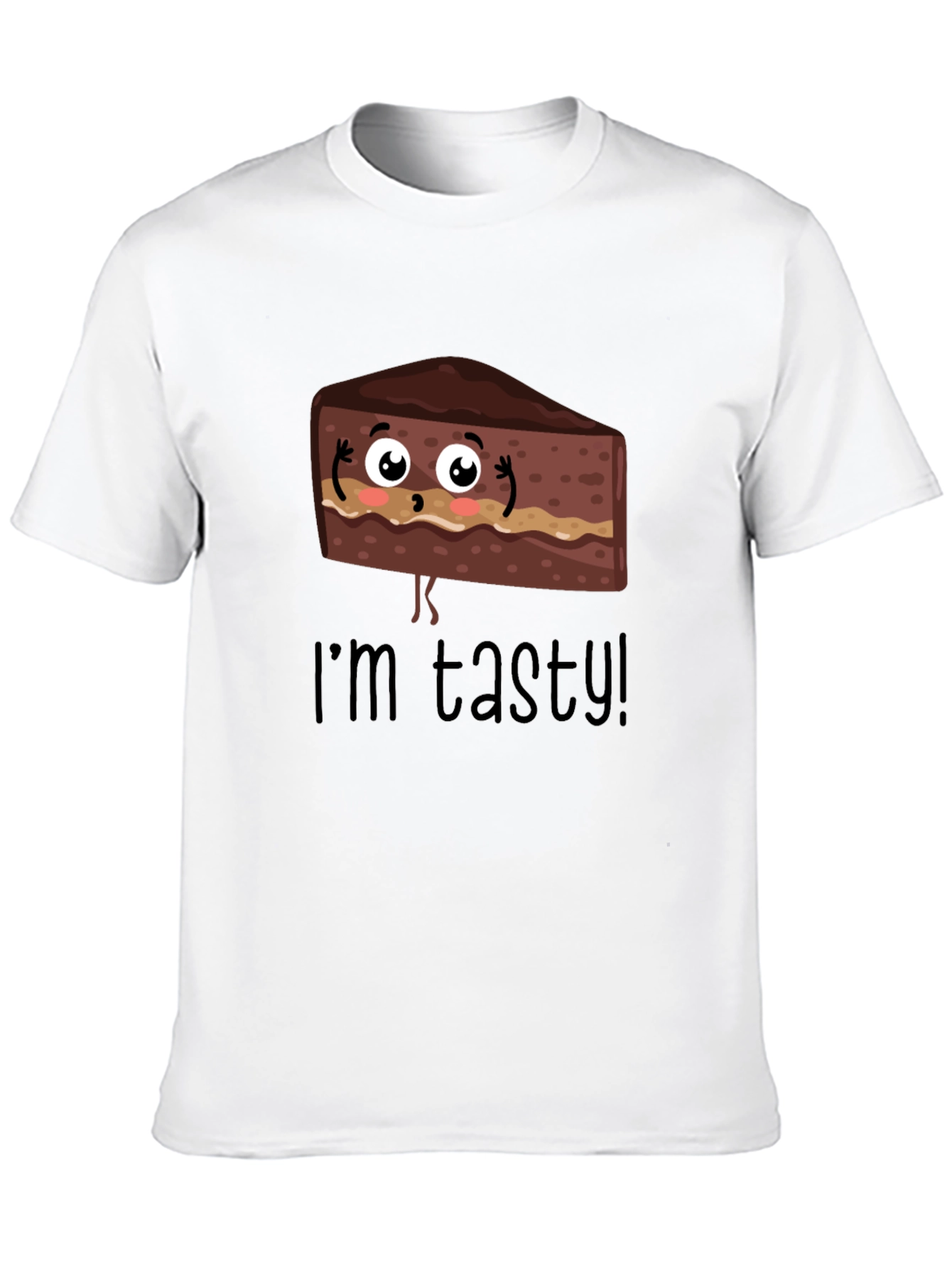 Black Tasty Cartoon Cake Graphic T-Shirt view 10