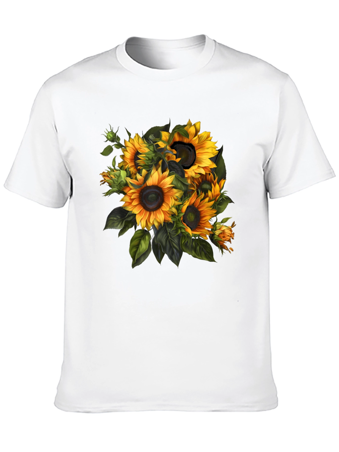 Black Sunflower Bouquet Graphic Tee - Stylish Floral Design view 10