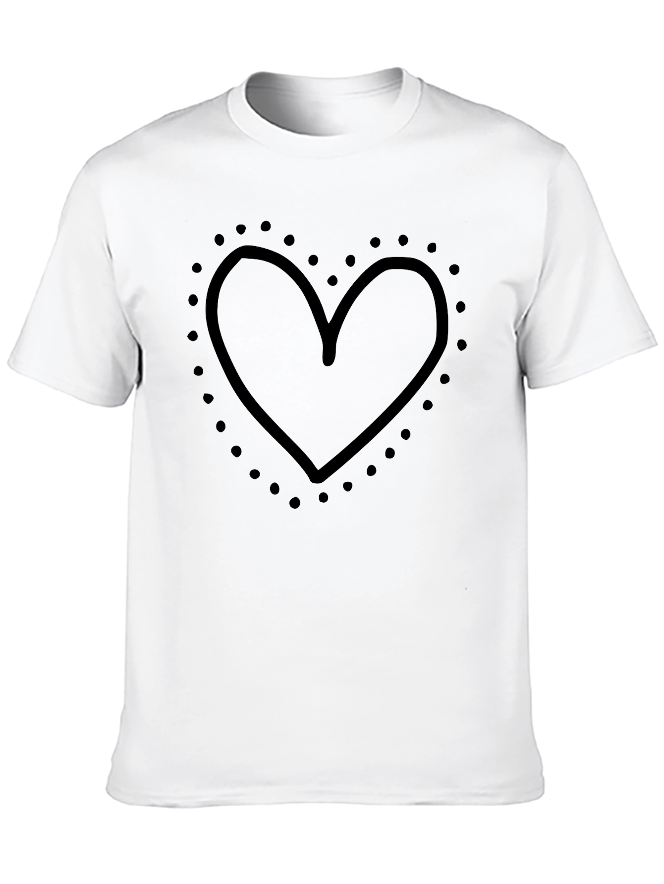 Black Heart Outline Graphic Black T-Shirt view 10