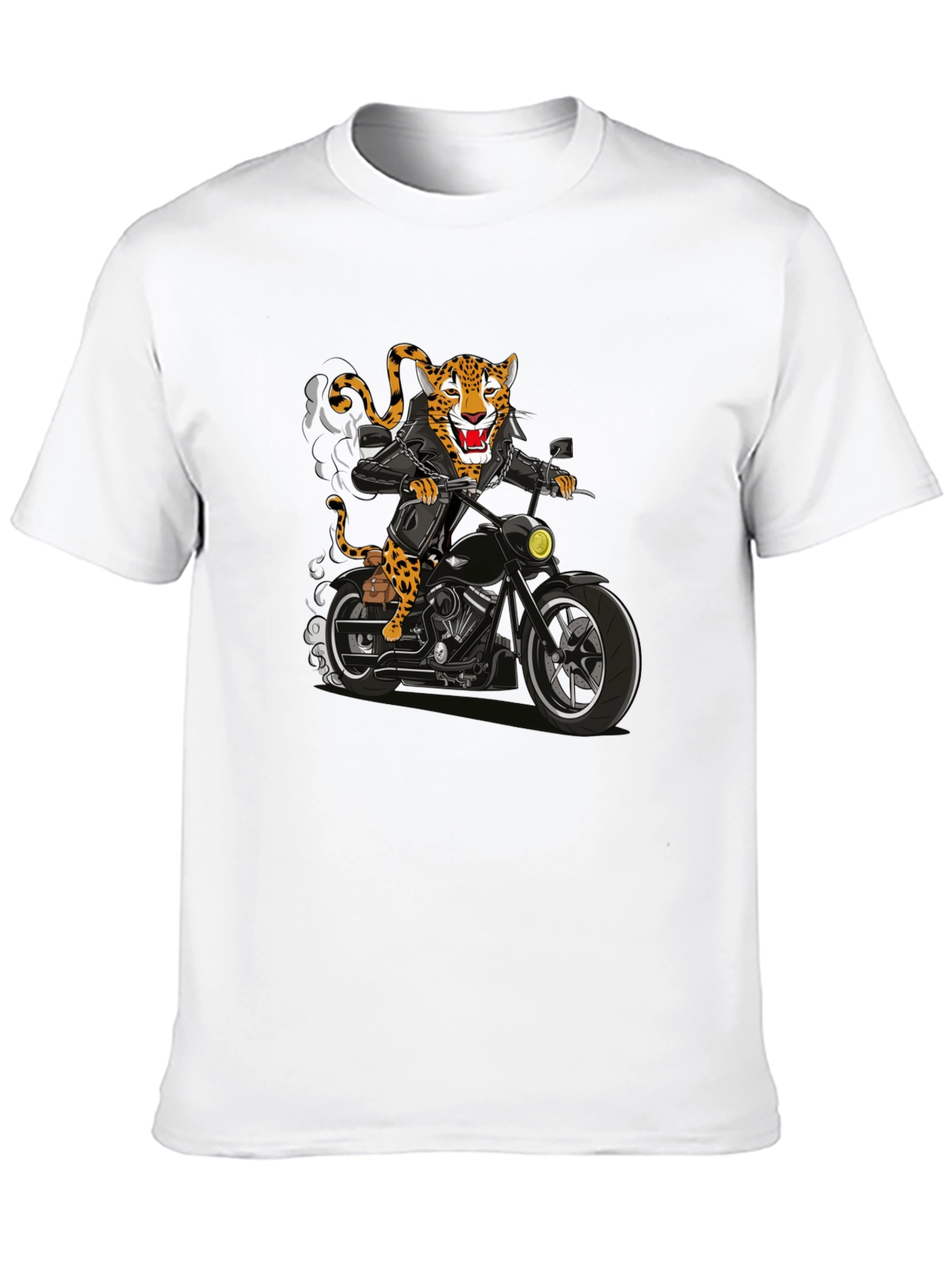 Black Biker Jaguar Graphic T-Shirt view 10