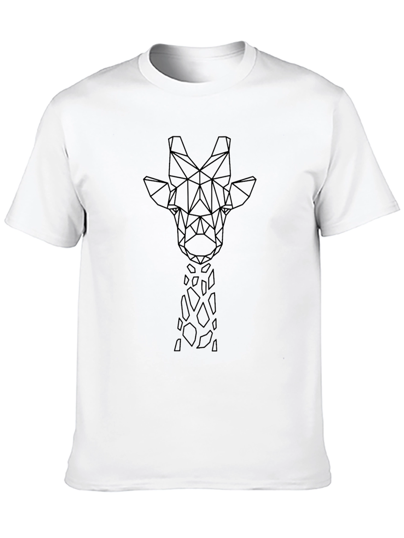 Black Geometric Giraffe Tee - Black Graphic T-Shirt view 10