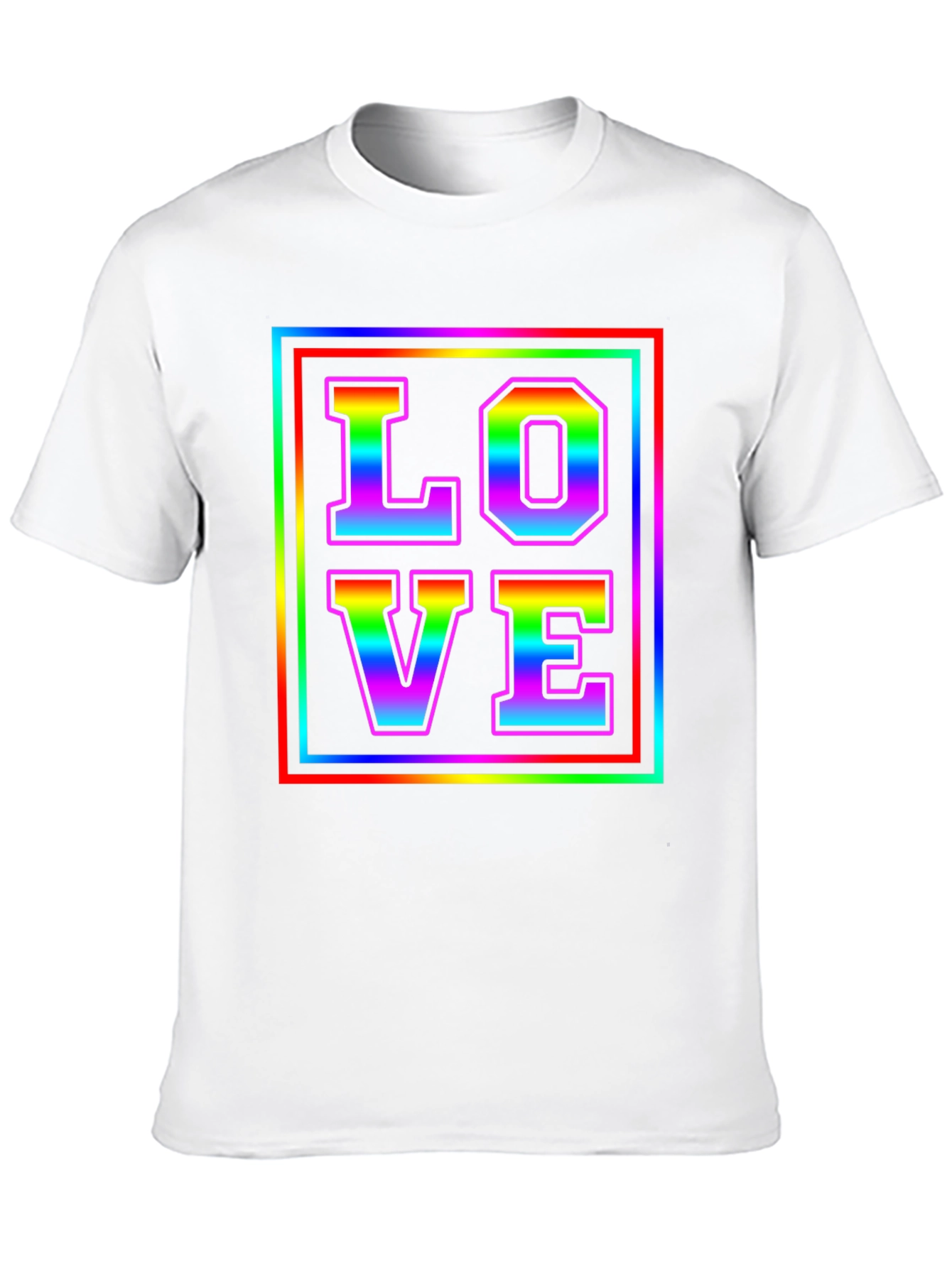 Black Rainbow LOVE Graphic Tee - Pride Month T-Shirt view 10
