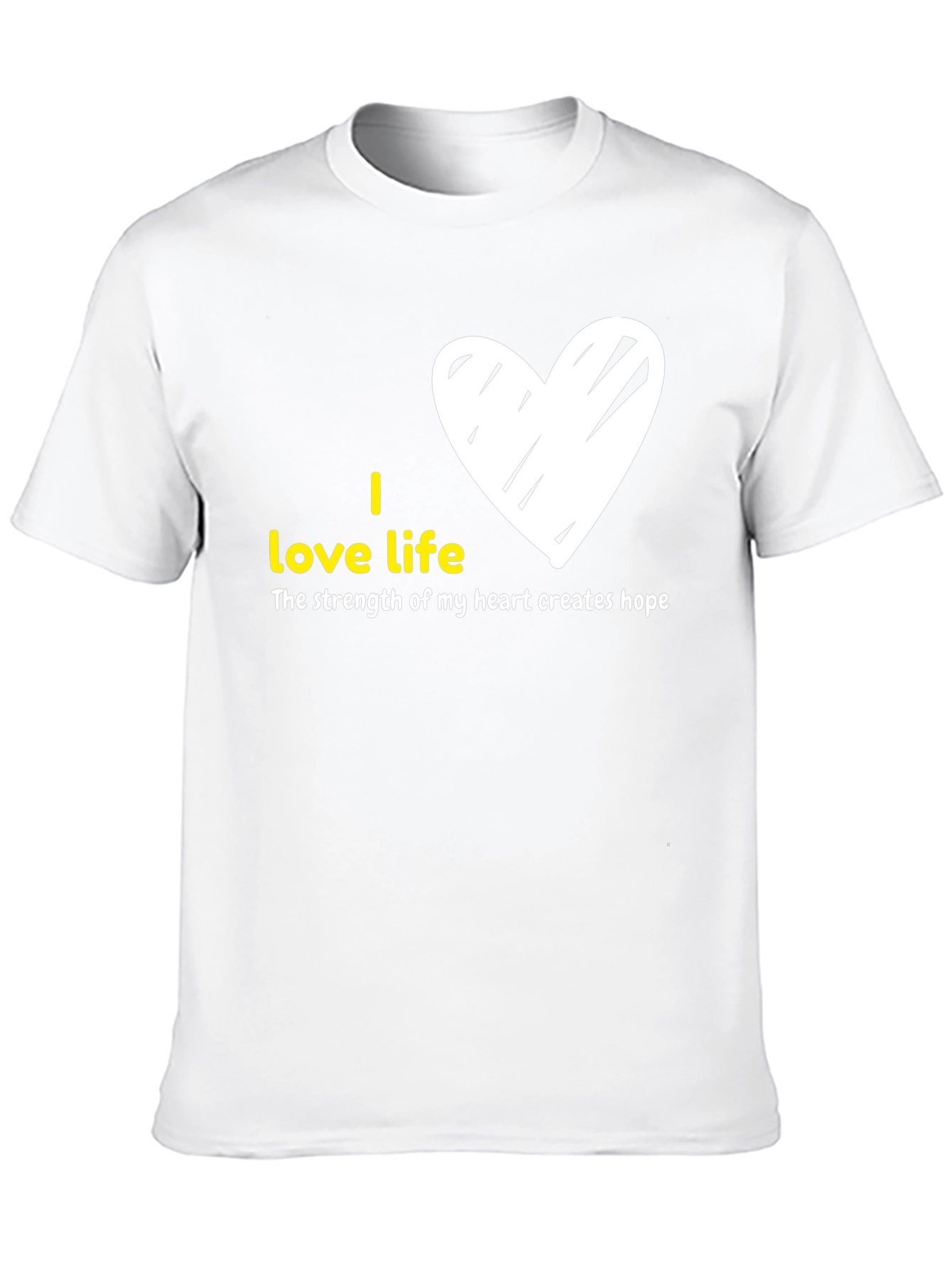 Black I Love Life Graphic Tee - Heart Design view 10