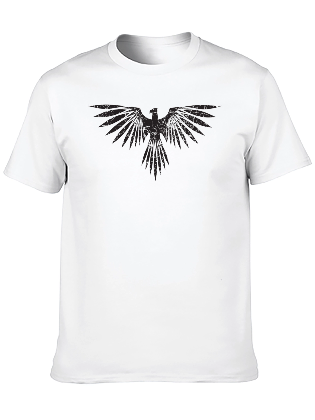 Black Men's Graphic Eagle T-Shirt - Casual Black Tee view 10