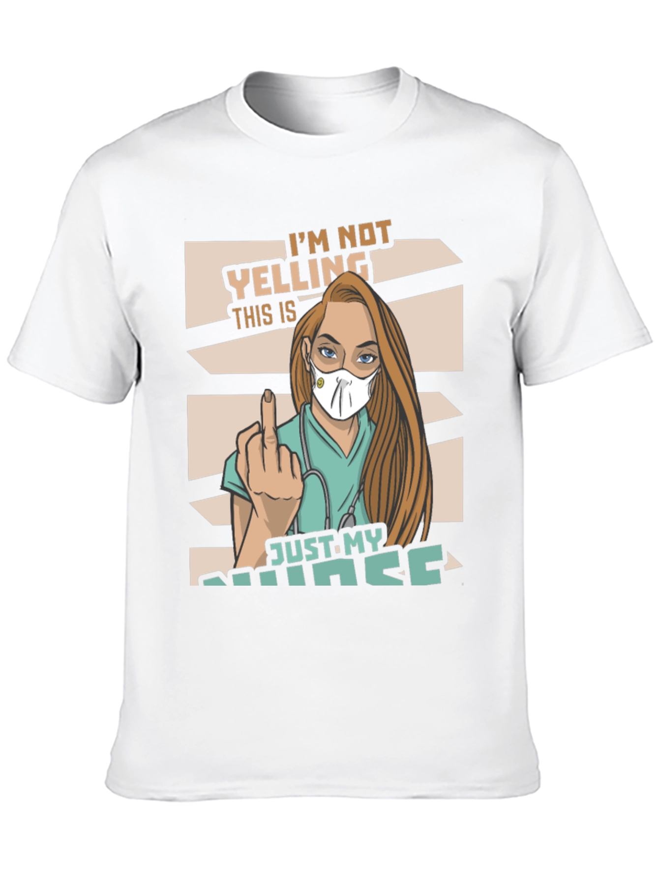 Black I'm Not Yelling Nurse Graphic T-Shirt view 10