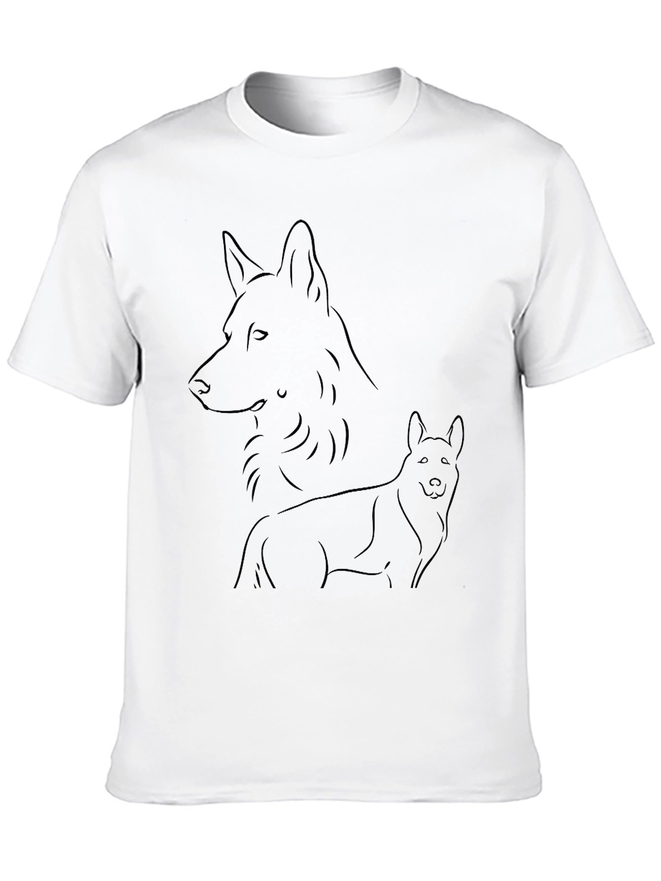 Black Dog Outline Black T-Shirt view 10