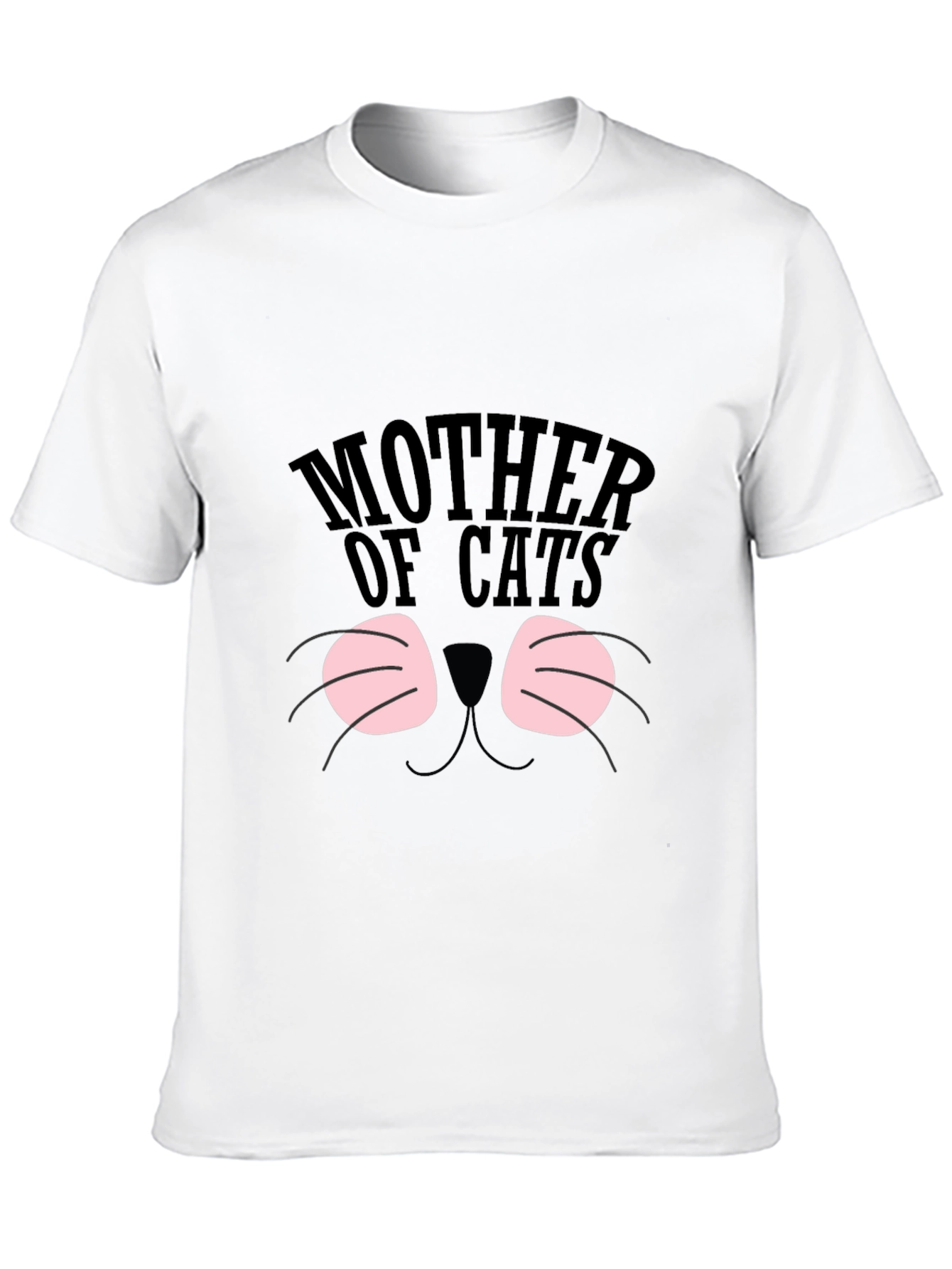 Black Mother of Cats T-Shirt, Cute Cat Face Tee view 10