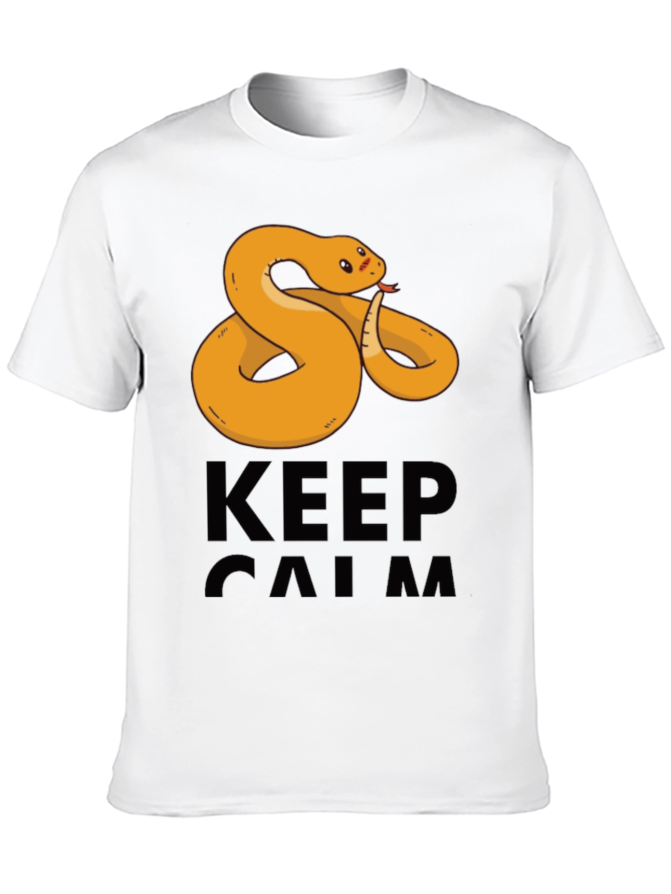 Black Funny Snake Keep Calm Men's T-Shirt view 10