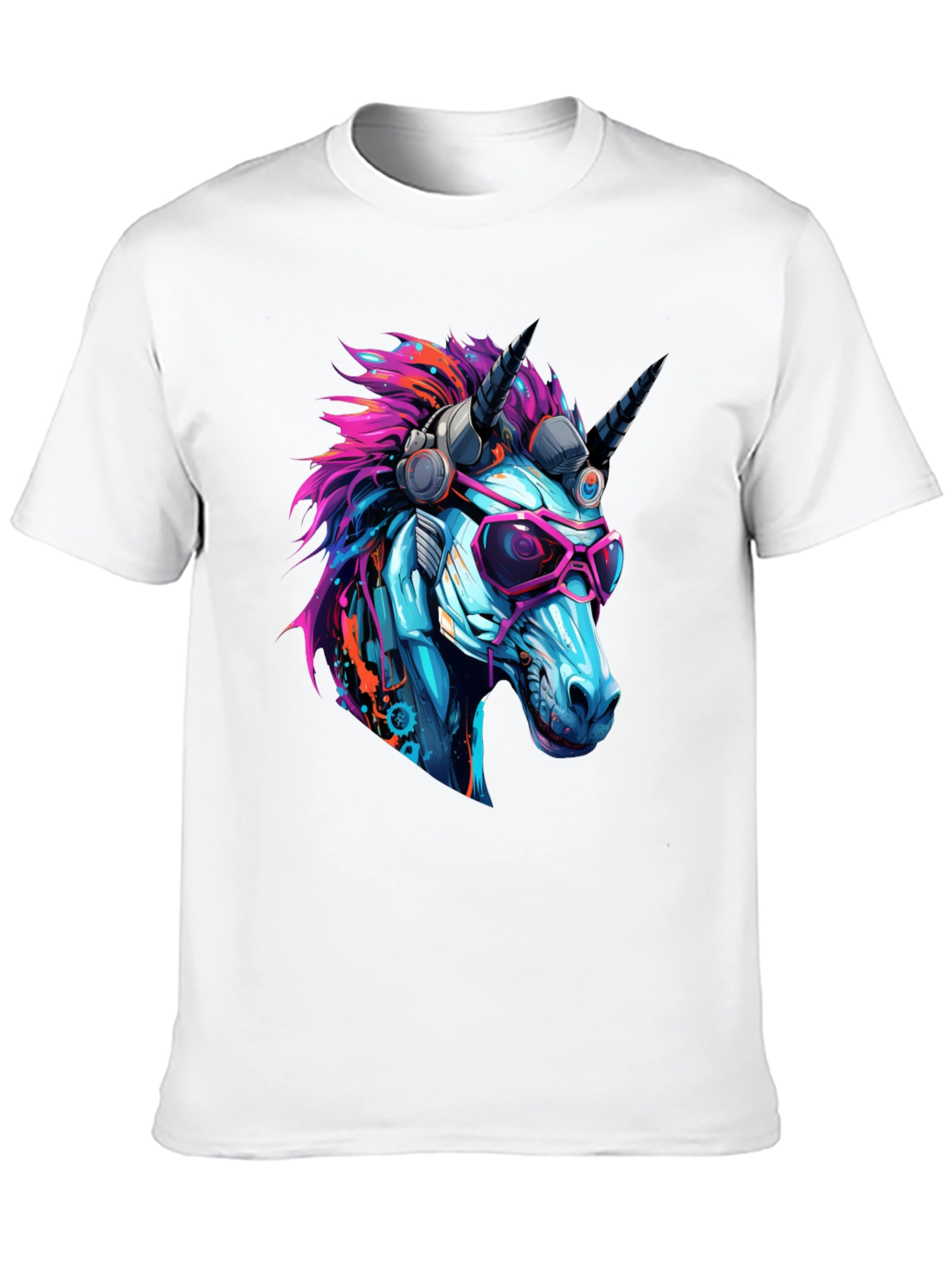 Black Cyberpunk Unicorn Graphic T-Shirt - Cool, Edgy Design view 10