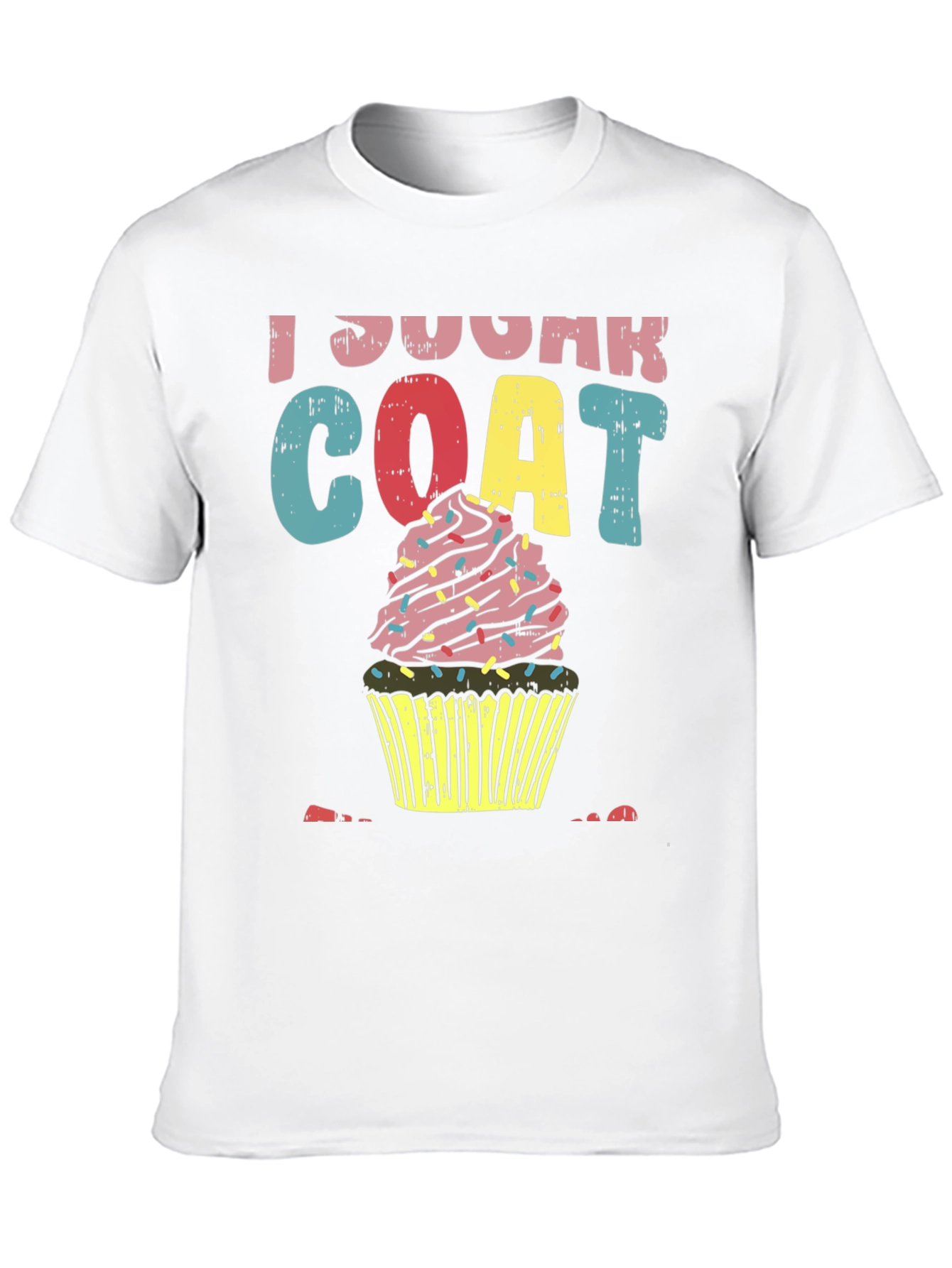 Black I Sugar Coat Tee - Fun Cupcake Shirt view 10
