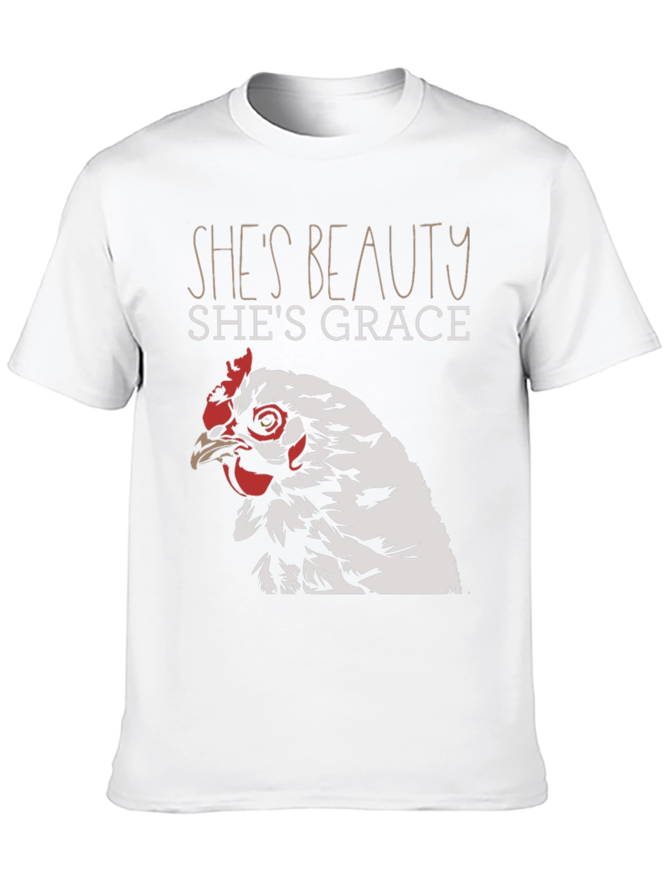 Black She's Beauty She's Grace Chicken Graphic T-Shirt view 10
