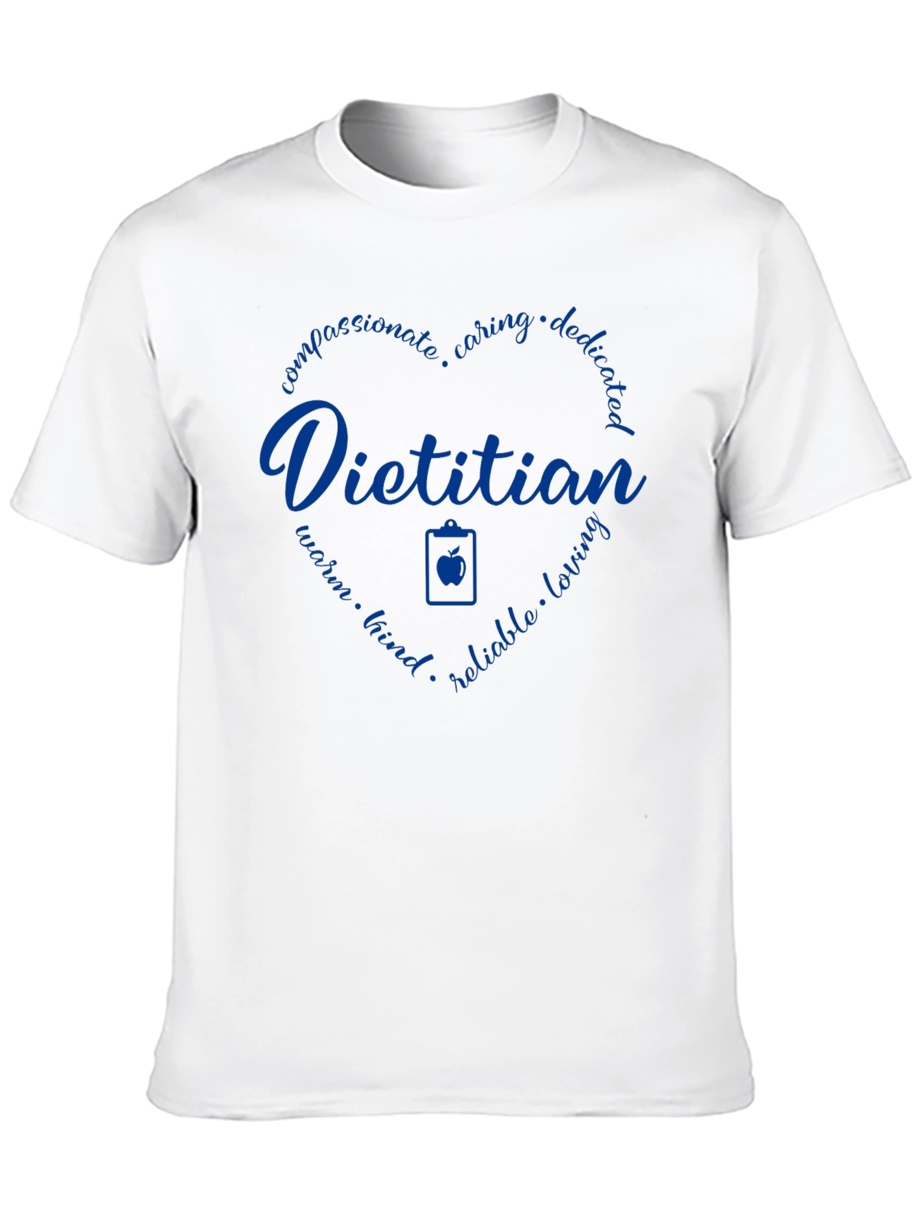 Black Dietitian Heart Graphic T-Shirt - Caring Nutritionist Tee view 10