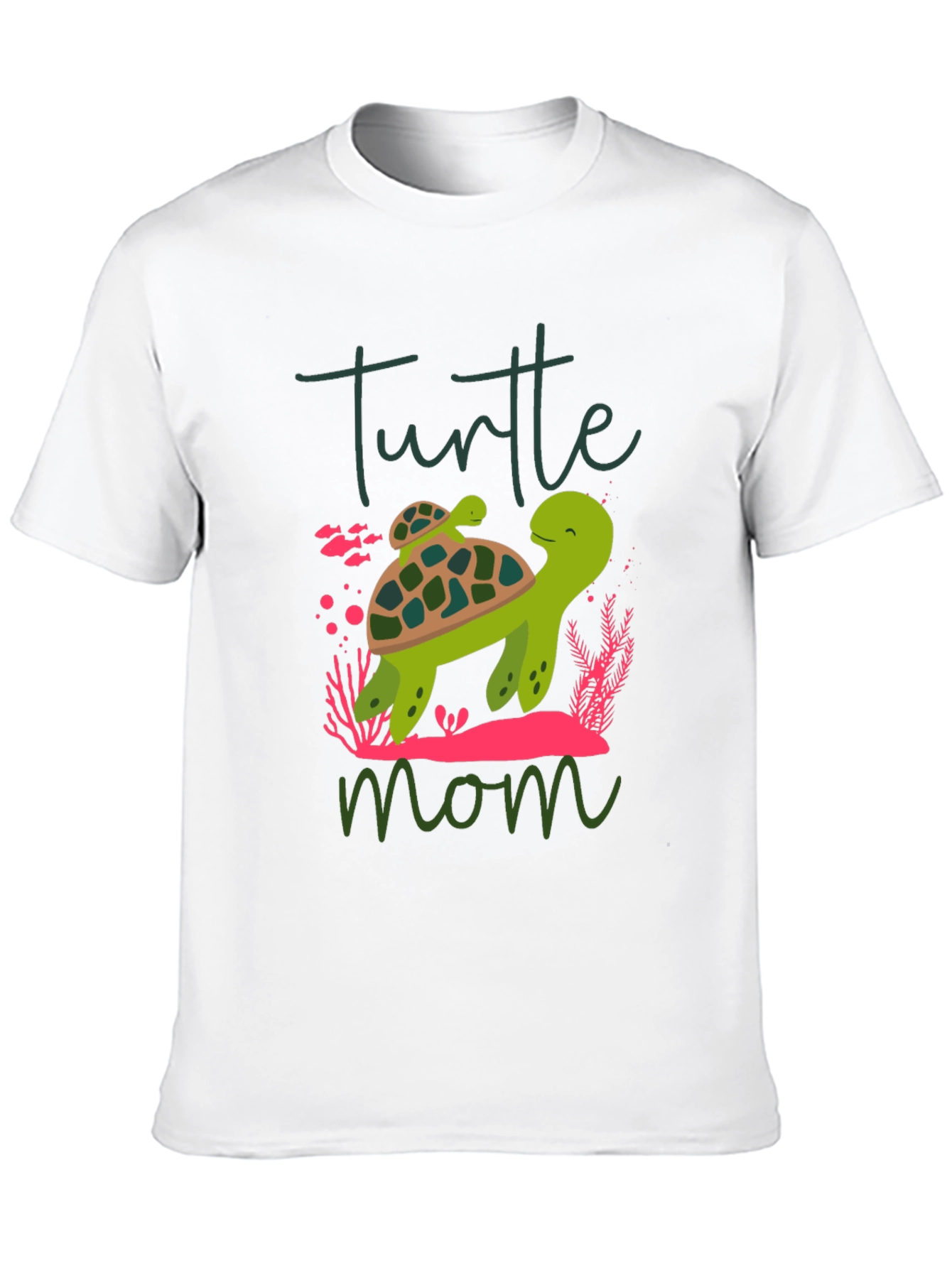 Black Turtle Mom Graphic T-Shirt, Cute Animal Tee view 10