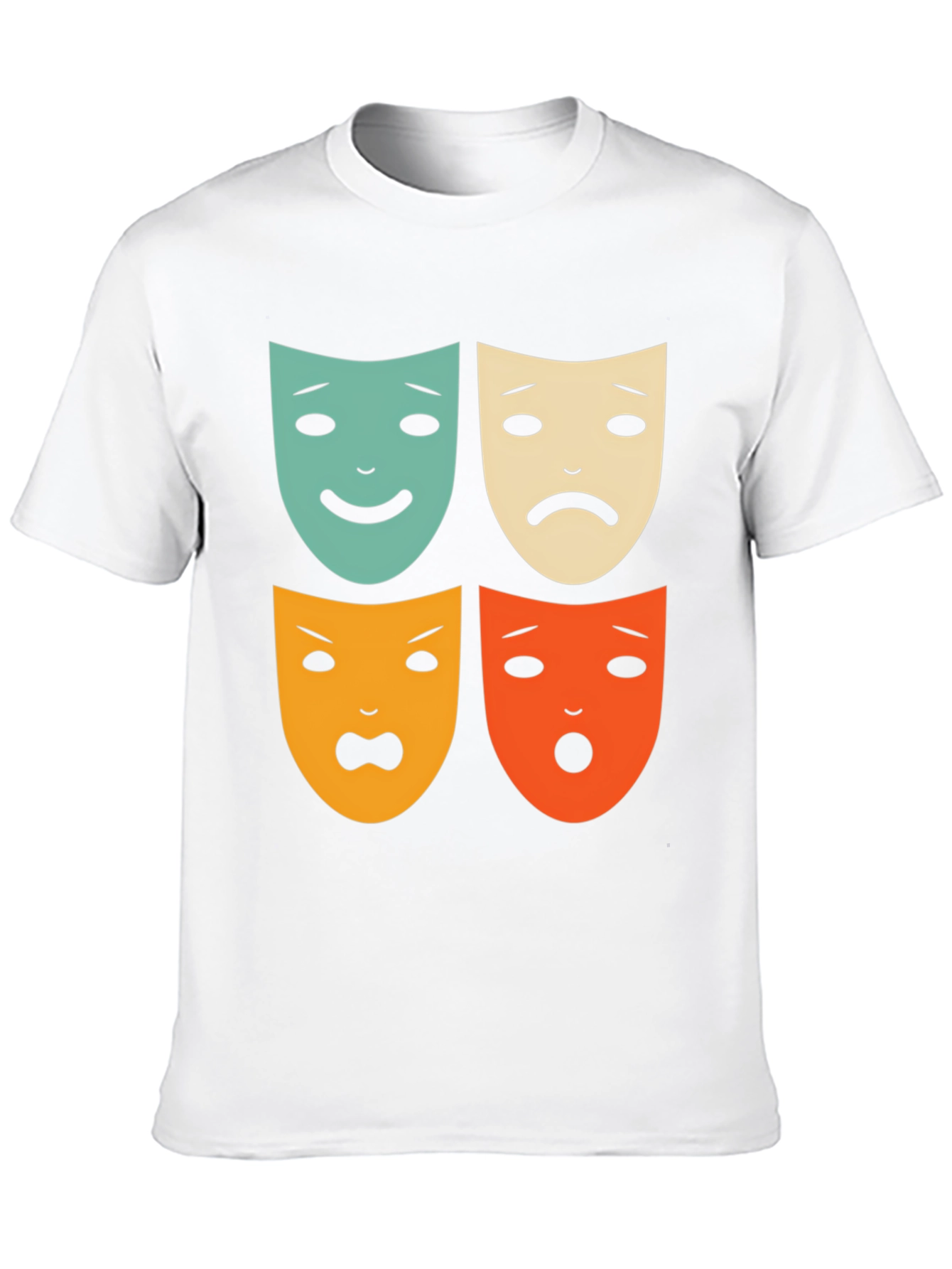 Black Drama Masks Graphic Tee - Unisex Soft Cotton T-Shirt view 10