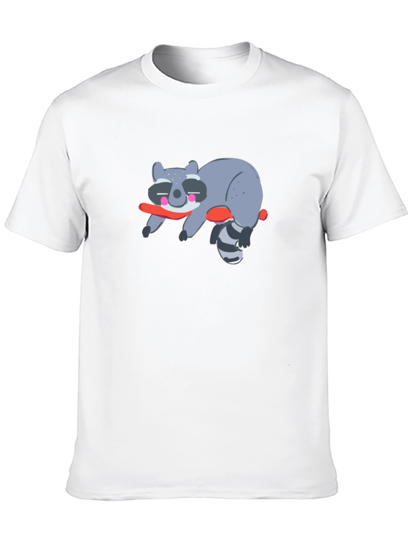 Black Lazy Raccoon Graphic T-Shirt - Unisex Black Tee view 10