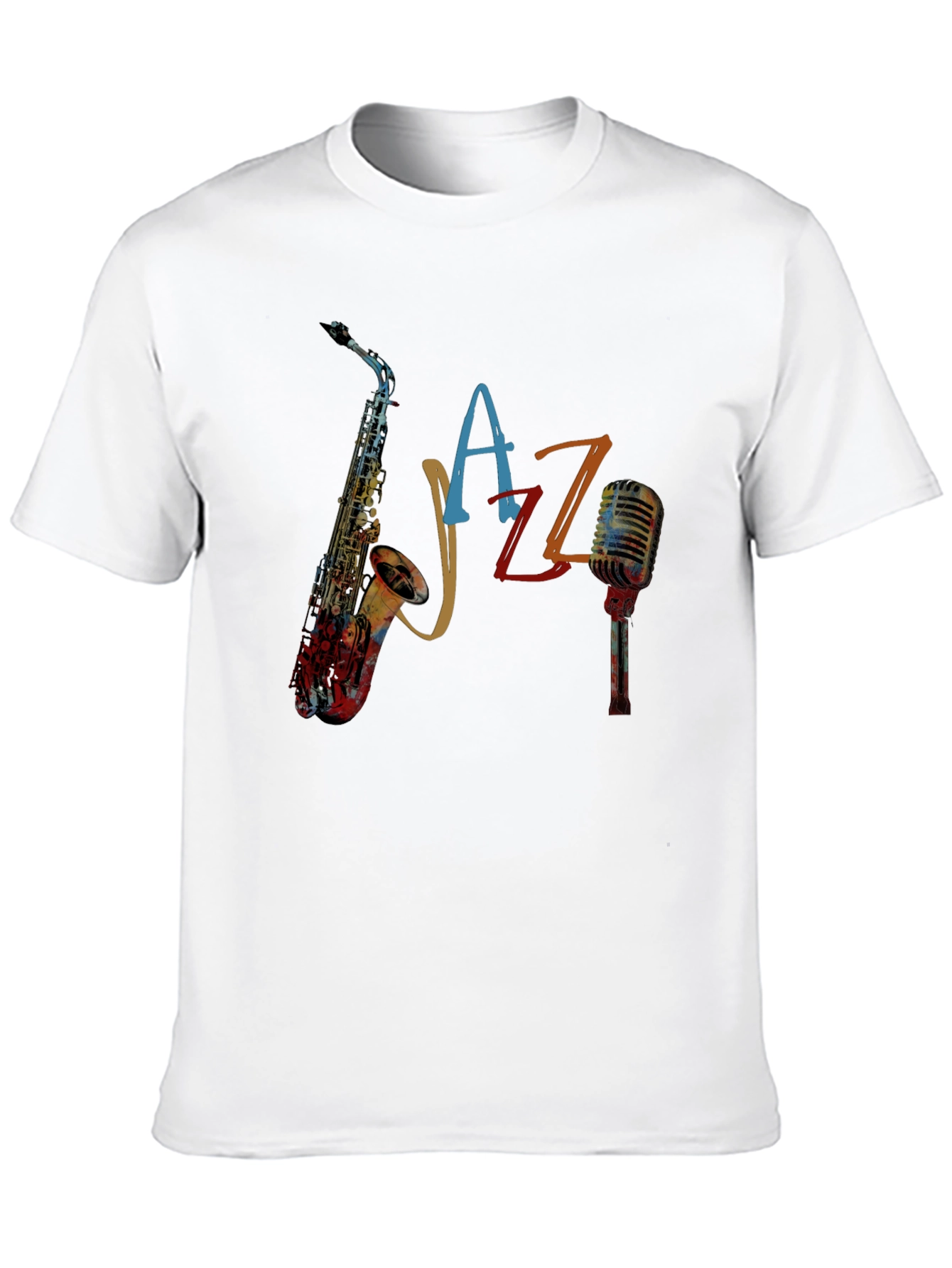 Black Jazz Saxophone Graphic Tee - Cool Music Lover Shirt view 10