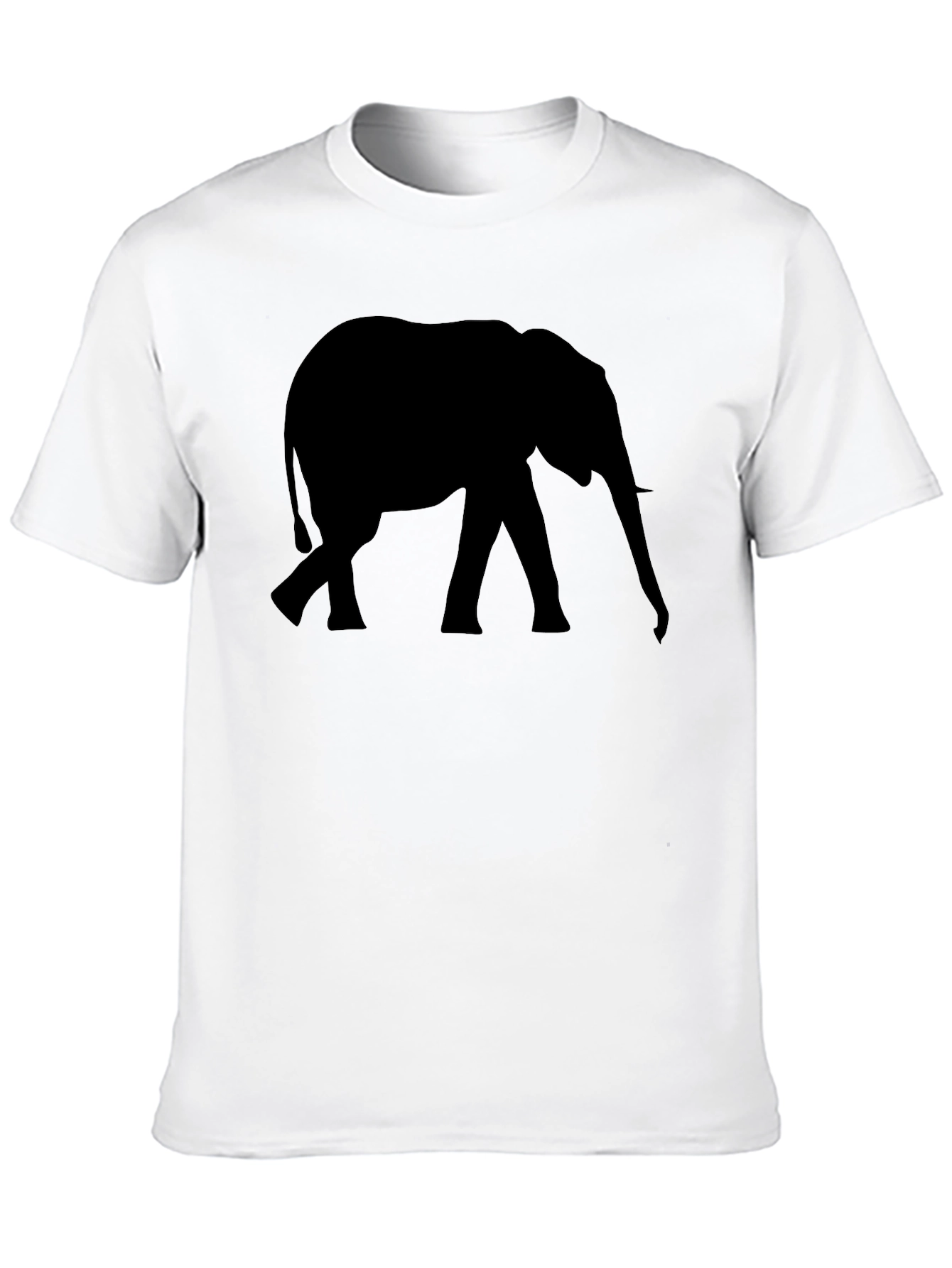 Black Elephant Silhouette Black T-Shirt view 10