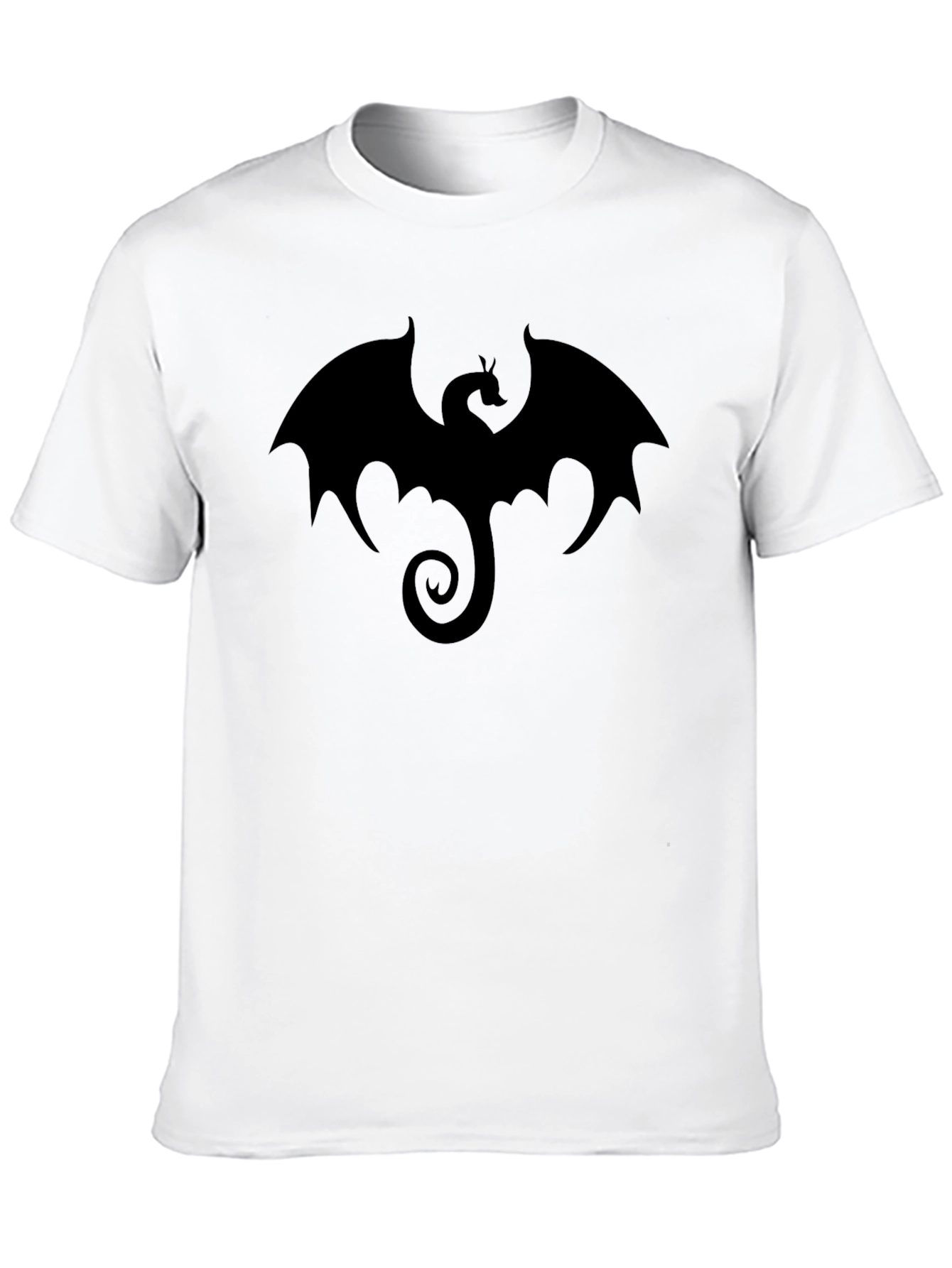 Black Men's Black Dragon Graphic T-Shirt view 10