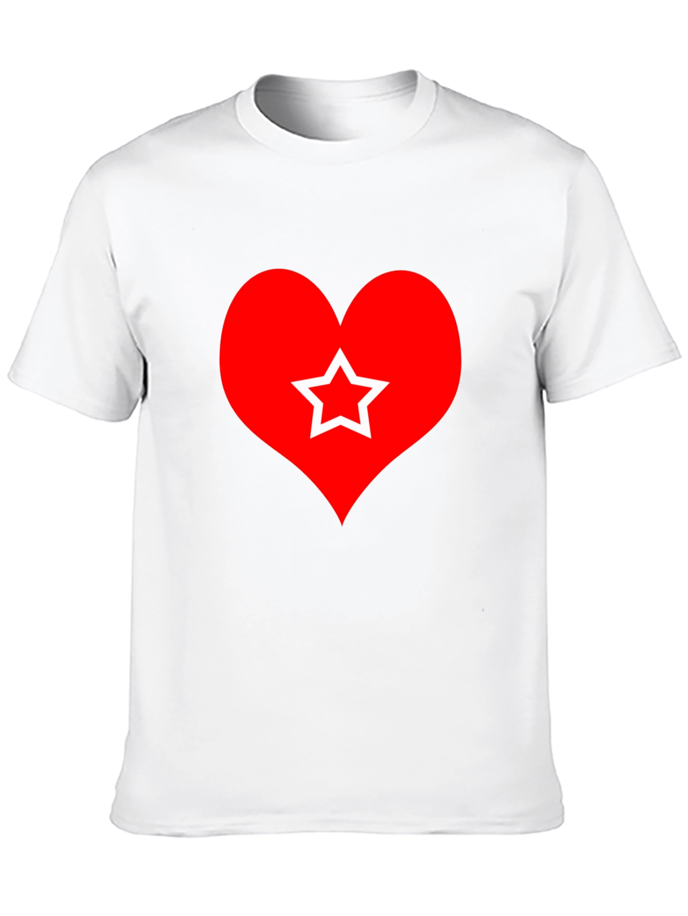 Black Heart Star Graphic Tee - Black Cotton T-Shirt view 10