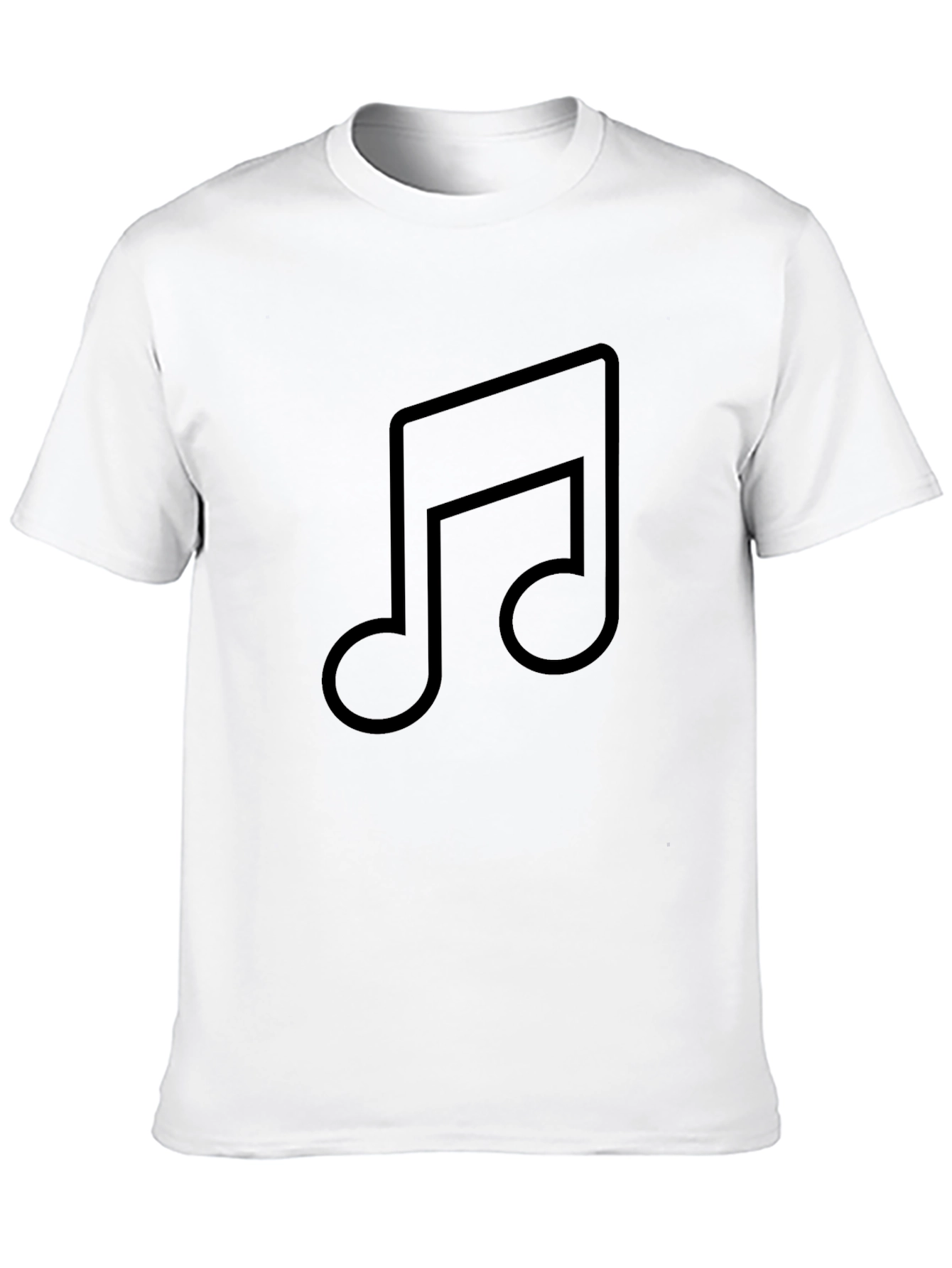 Black Music Note Graphic Tee - Black Cotton T-Shirt view 10