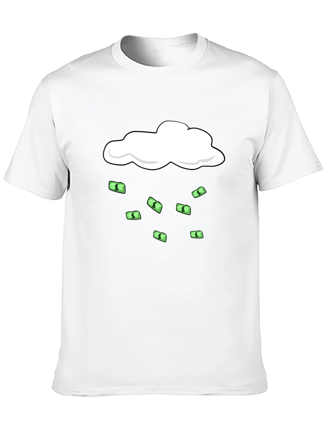 Black Money Rain T-Shirt - Black Graphic Tee view 10