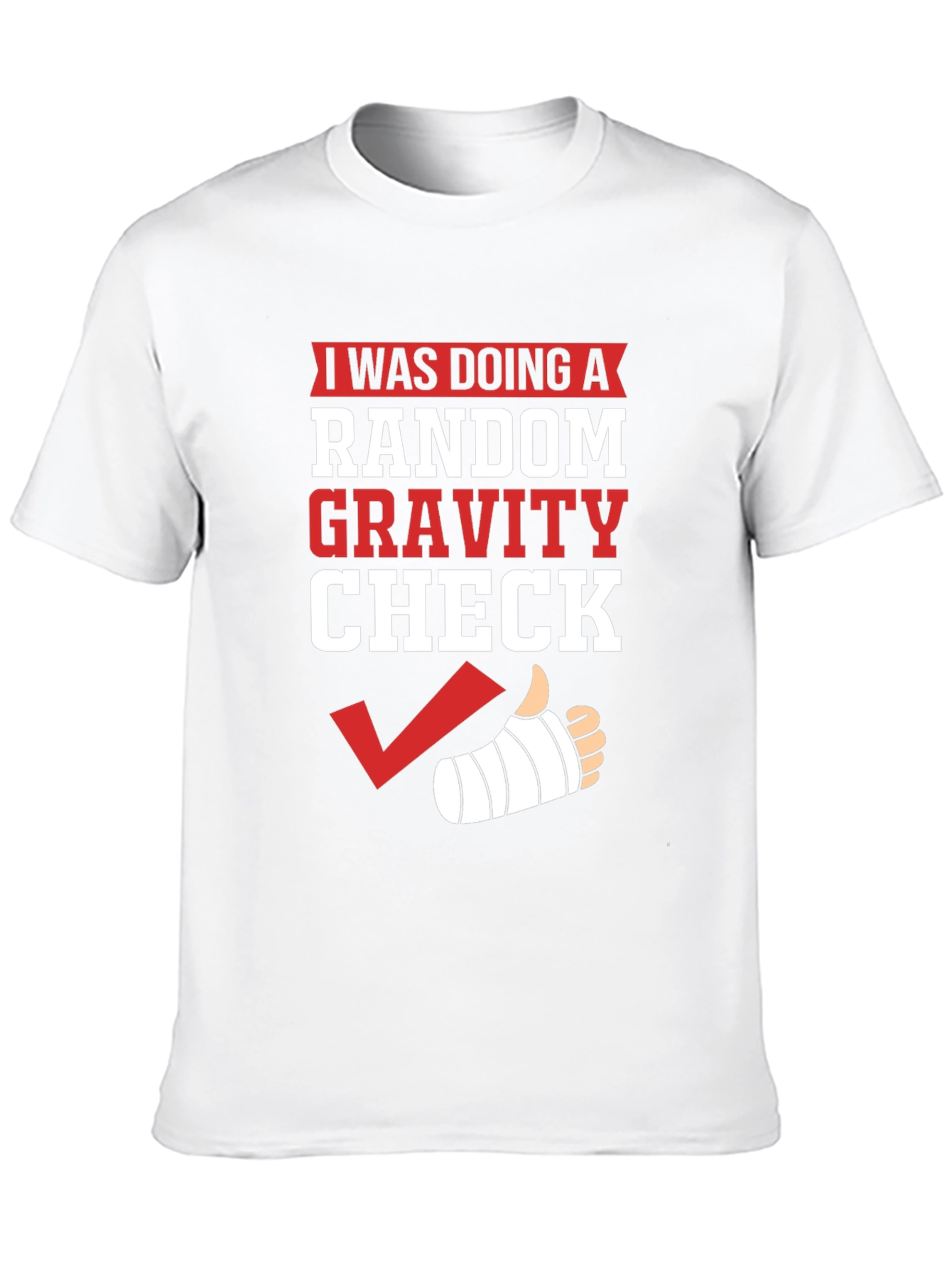 Black Random Gravity Check Humor T-Shirt view 10