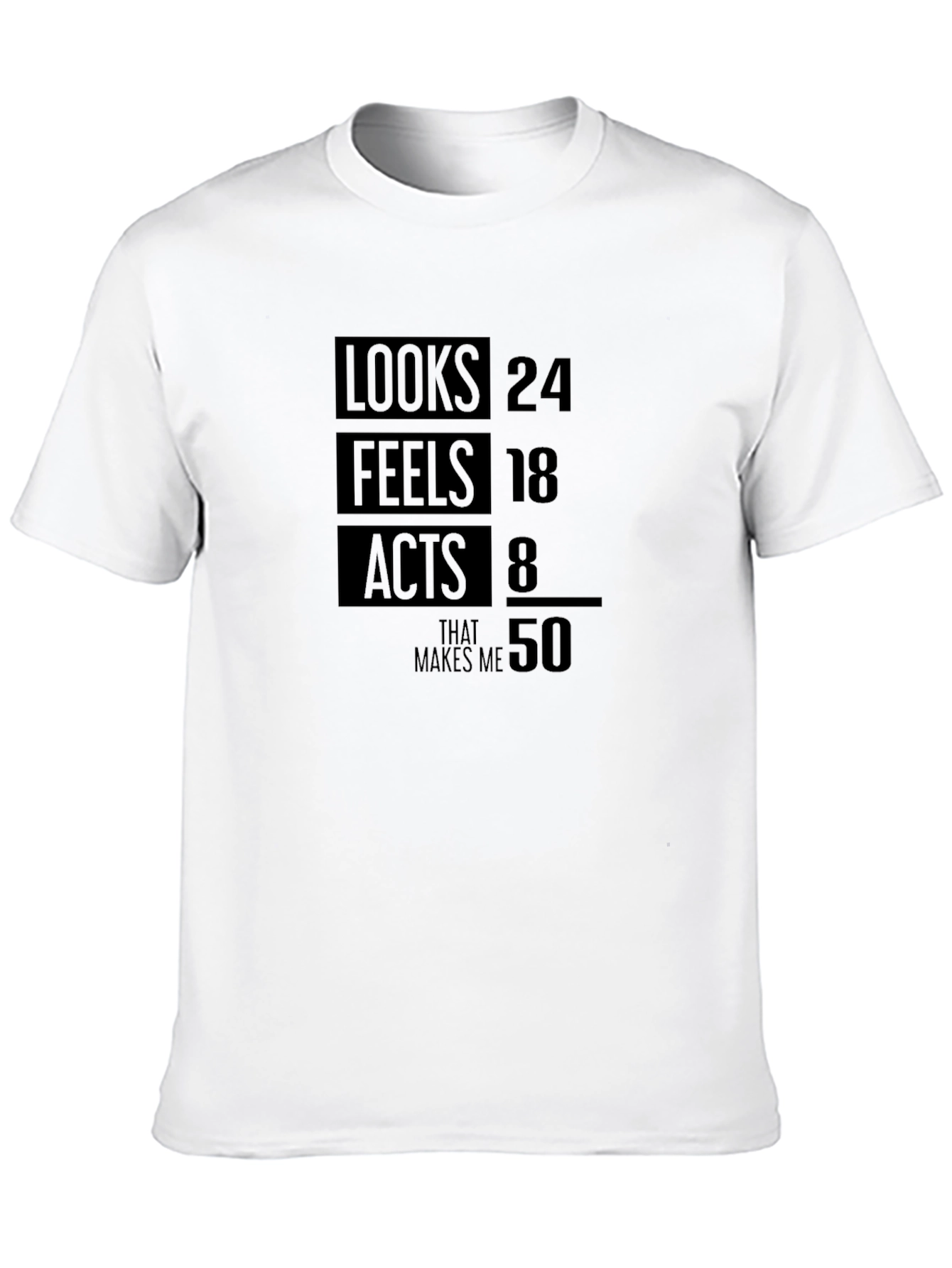 Black Looks 24 Feels 18 Acts 8 Makes Me 50 T-Shirt view 10