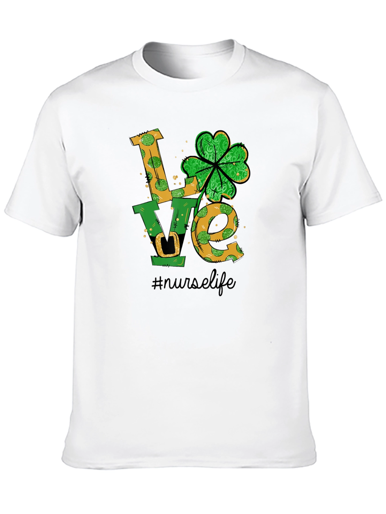 Black Nurse Life St. Patrick's Day T-Shirt view 10