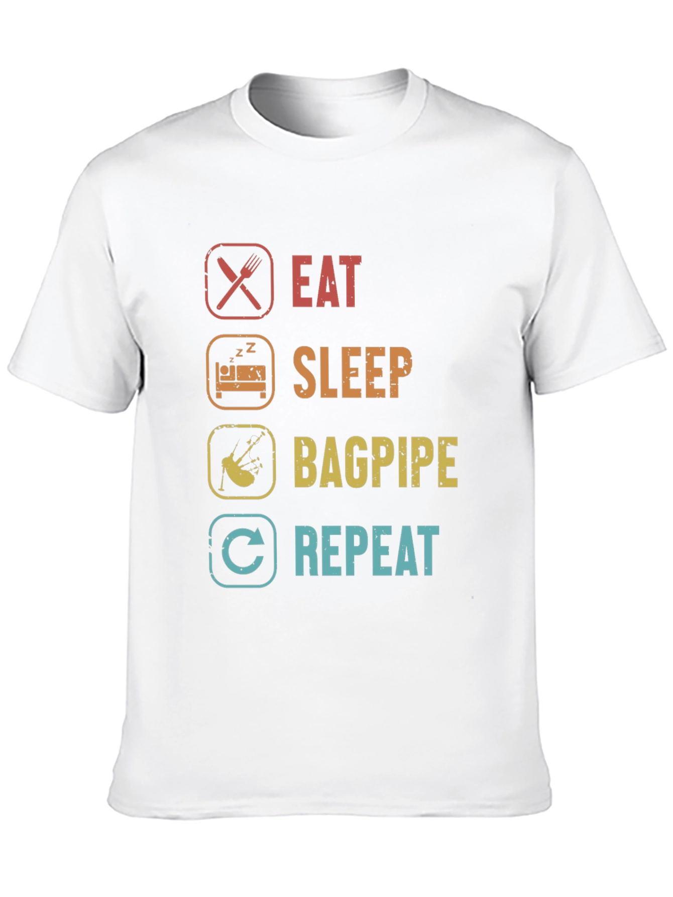 Black Eat Sleep Bagpipe Repeat T-Shirt view 10