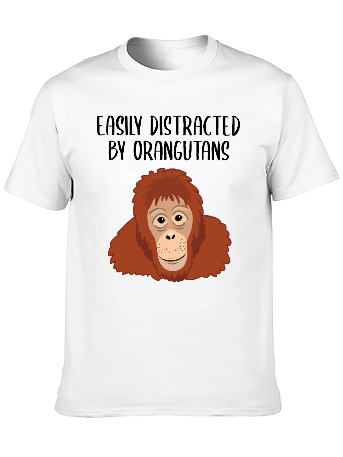 Black Easily Distracted by Orangutans T-Shirt view 10
