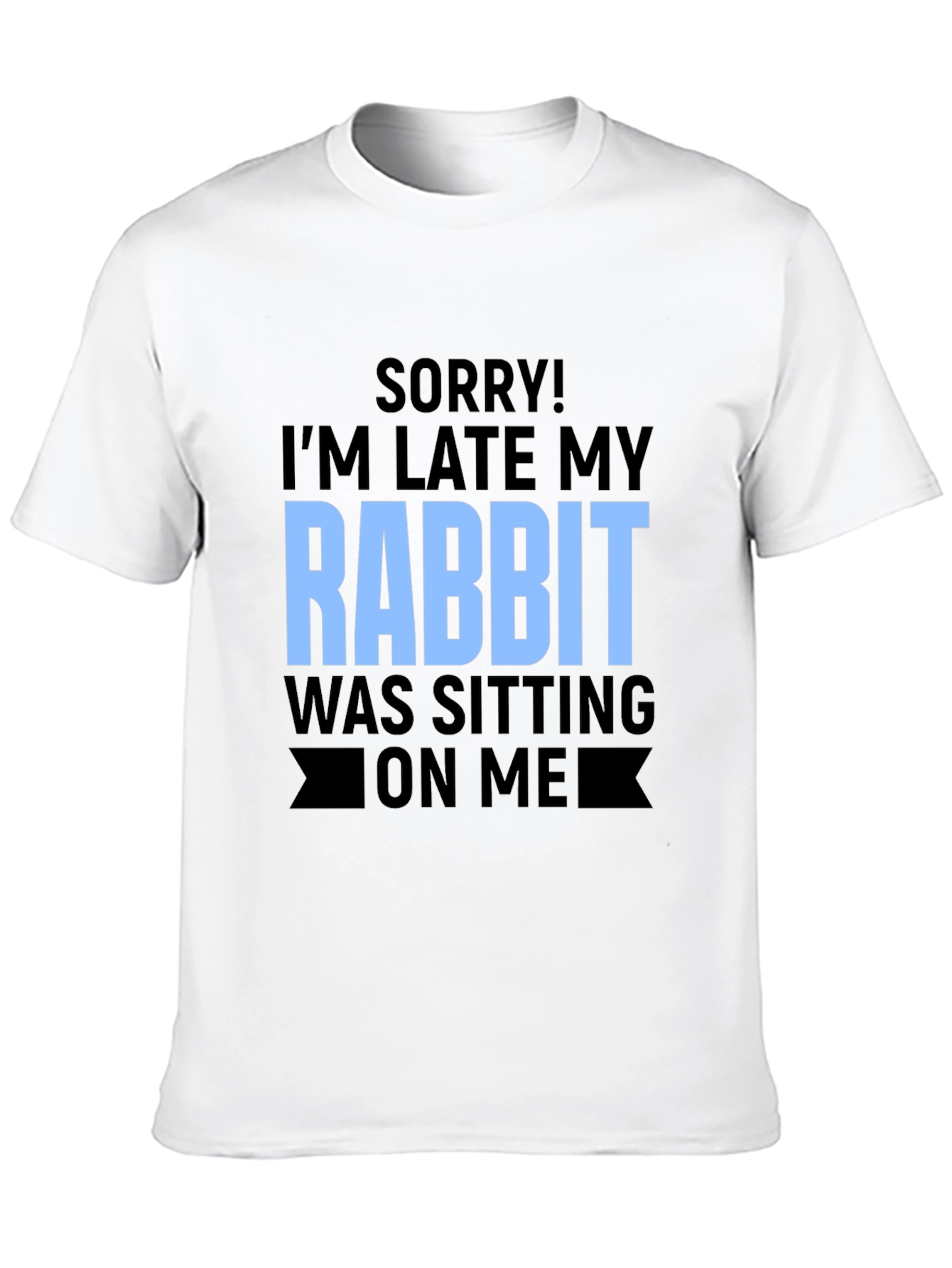 Black Funny Rabbit Sitting T-Shirt view 10