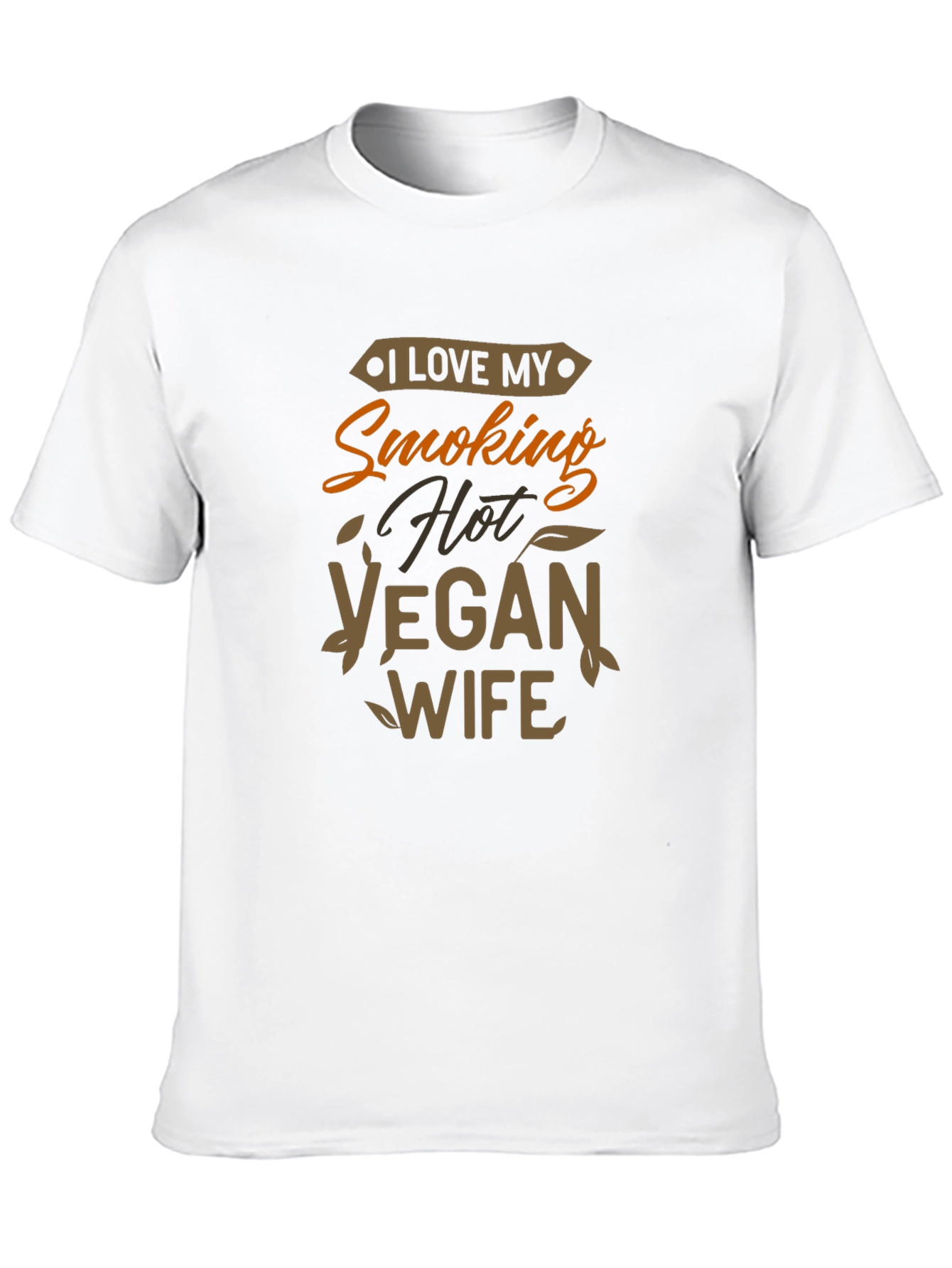 Black I Love My Smoking Hot Vegan Wife Graphic T-Shirt view 10