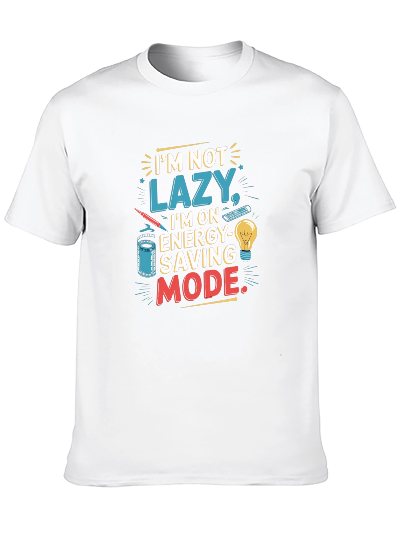 Black Energy Saving Mode Graphic T-Shirt view 10