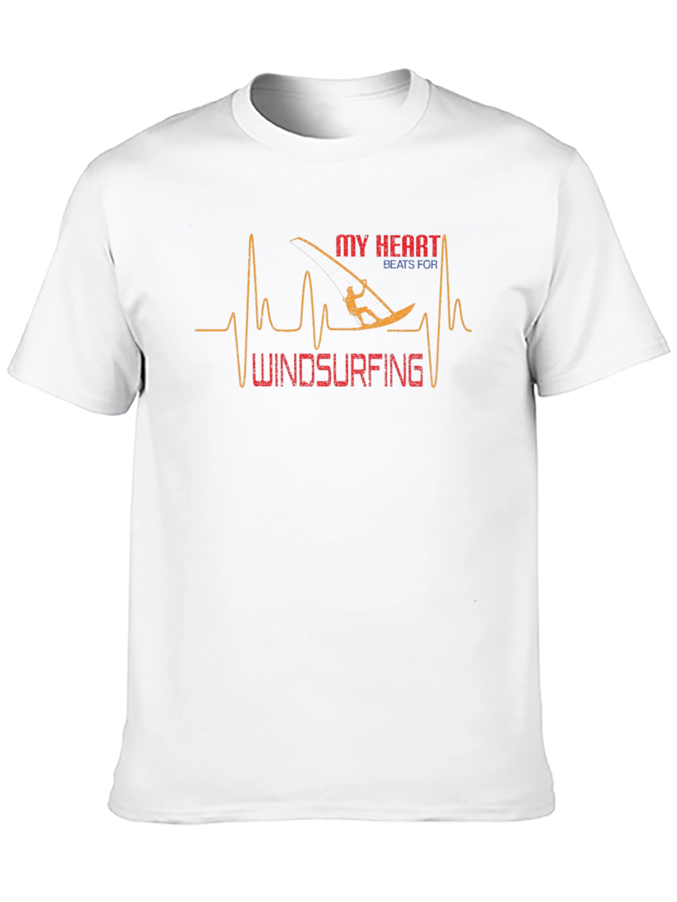 Black Windsurfing Heartbeat Graphic T-Shirt view 10