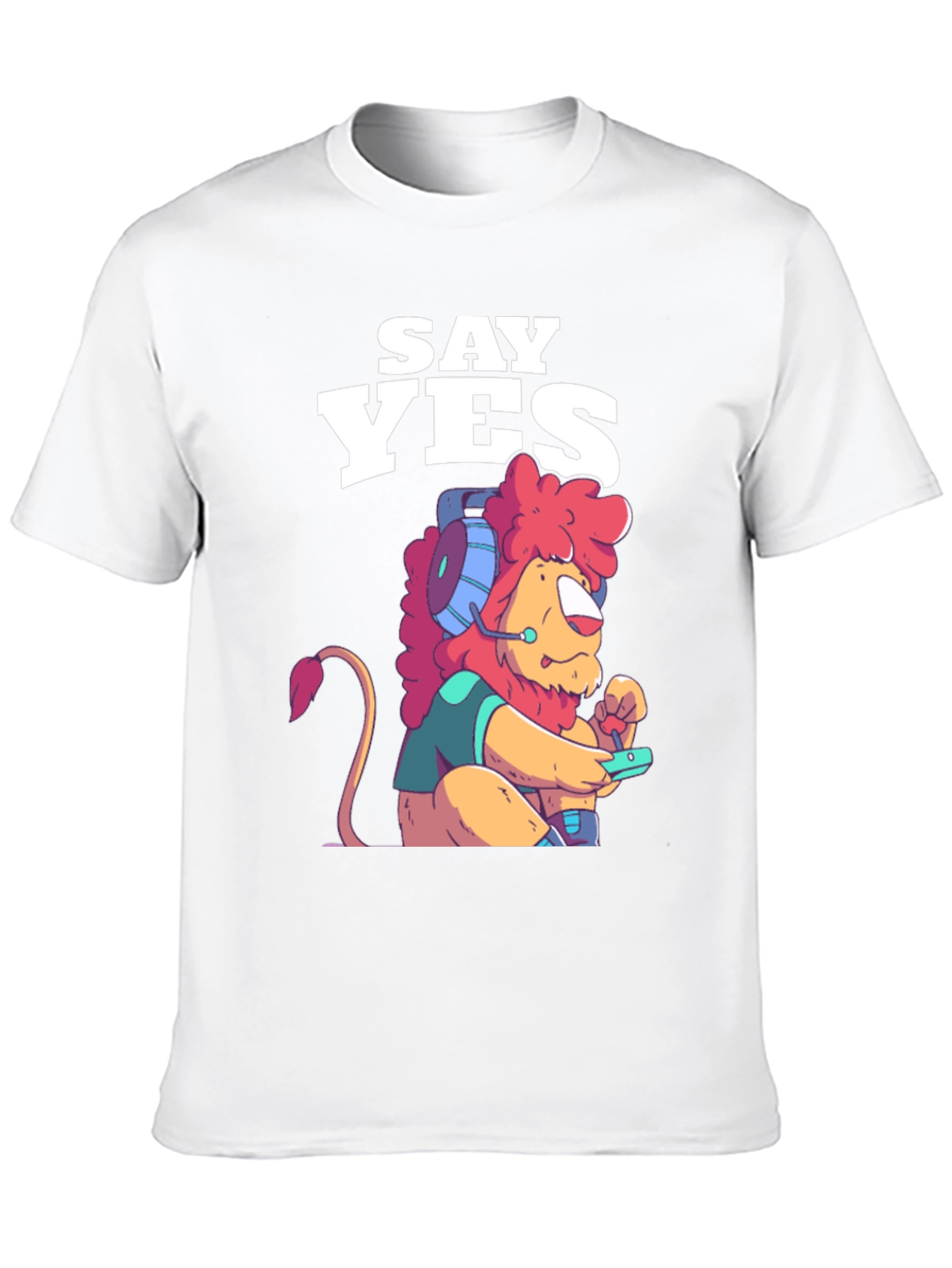 Black Say Yes Lion Gamer Graphic Tee - Black view 10