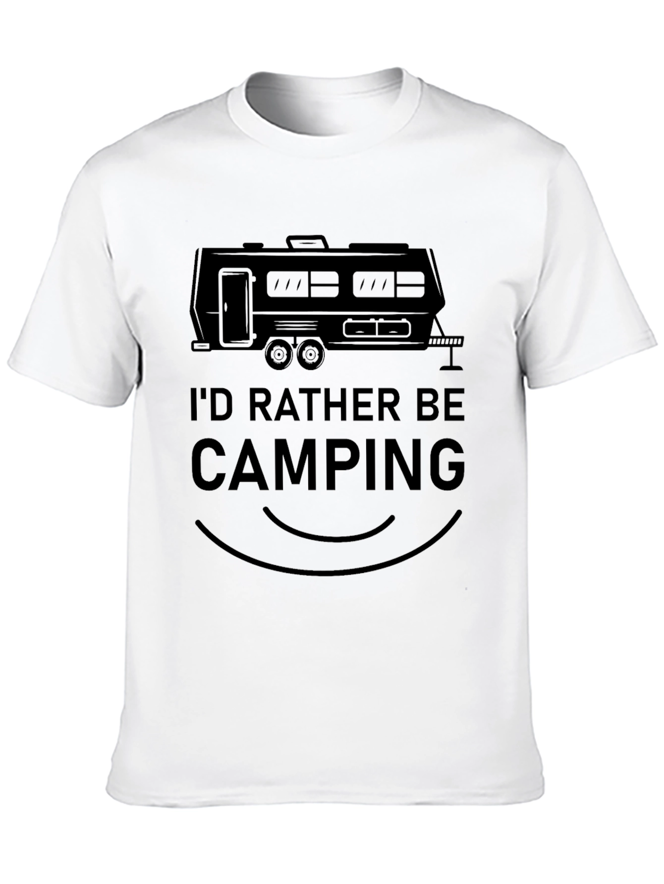Black Camping T-Shirt - I'd Rather Be Camping view 10