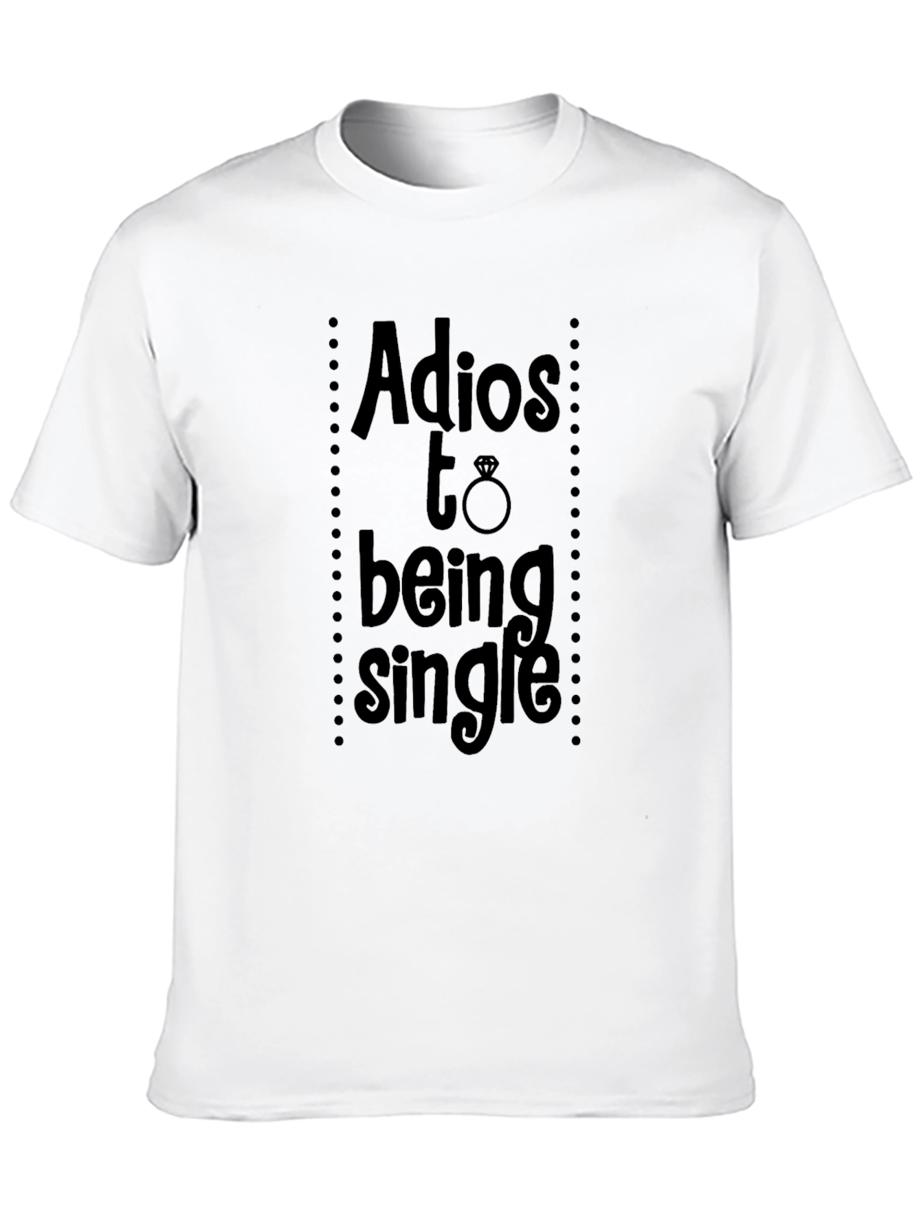 Black Adios to Being Single T-Shirt, Wedding view 10