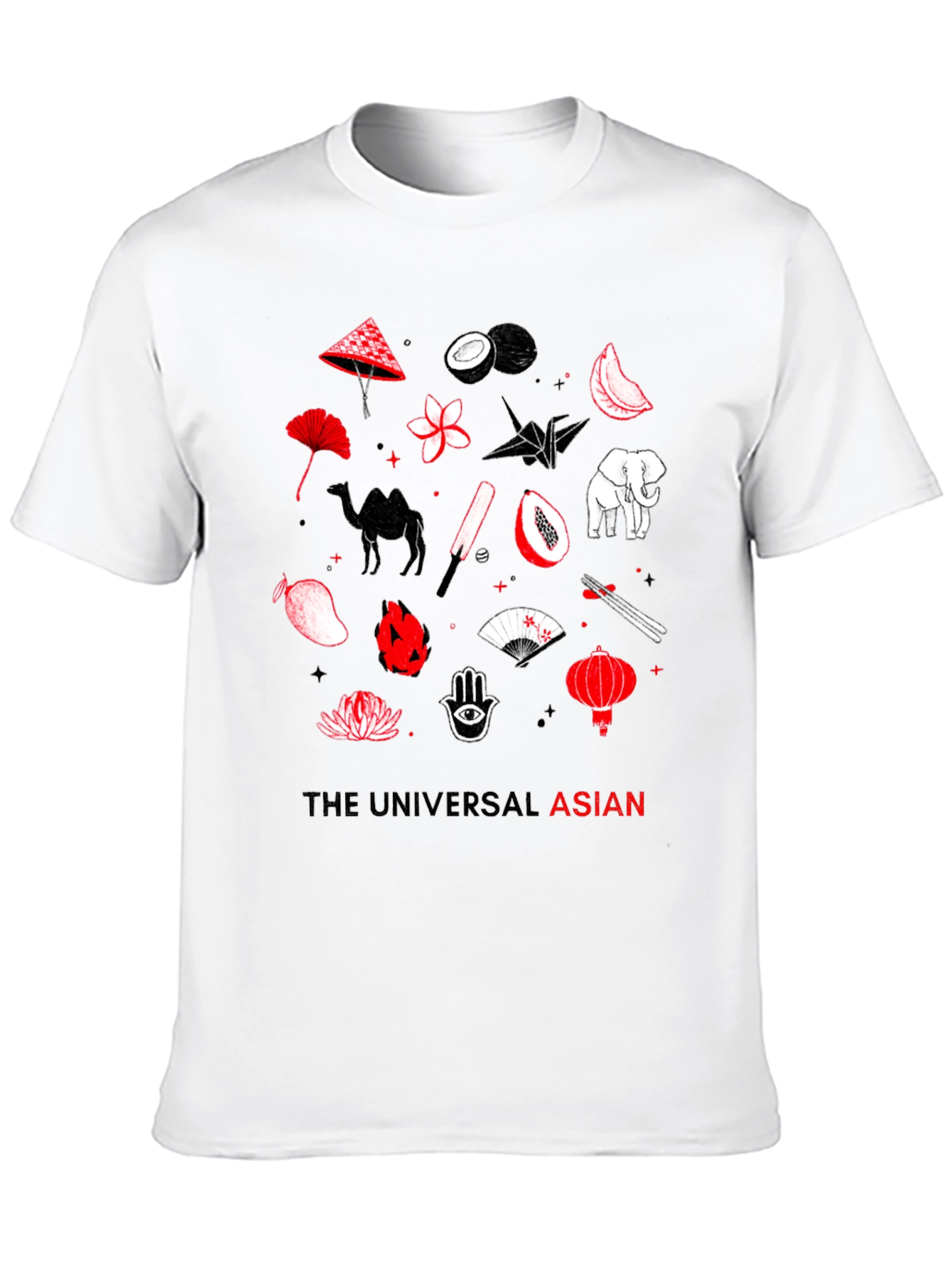Black The Universal Asian Graphic Tee - Black Cotton view 10