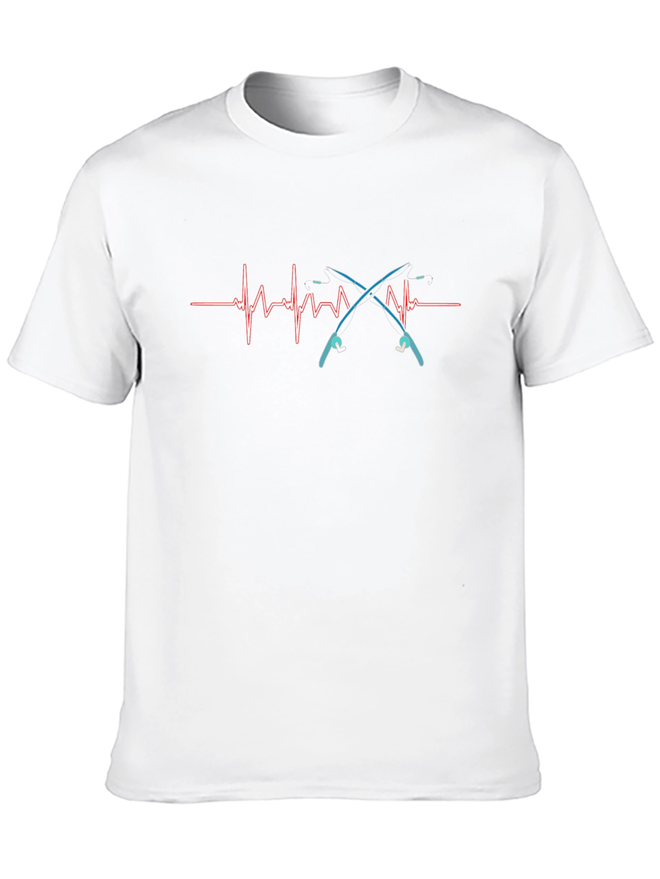 Black Fishing Heartbeat T-Shirt - Black Cotton Tee view 10