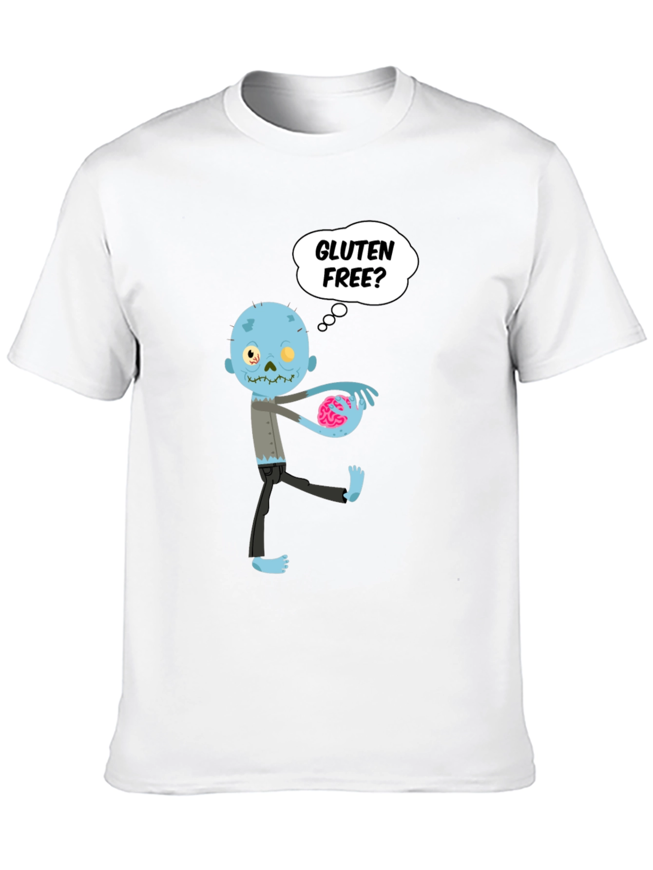 Black Gluten Free Zombie Brains Graphic T-Shirt view 10