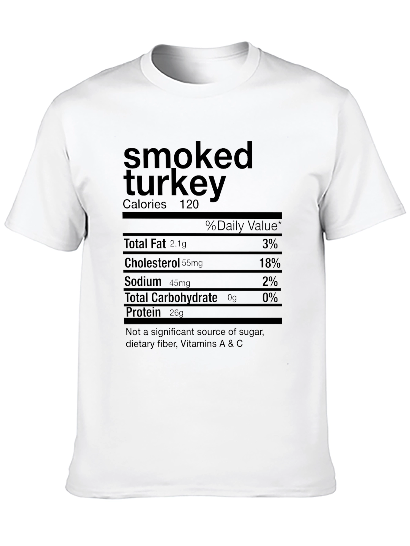 Black Smoked Turkey Nutrition Facts Graphic Novelty T-Shirt view 10