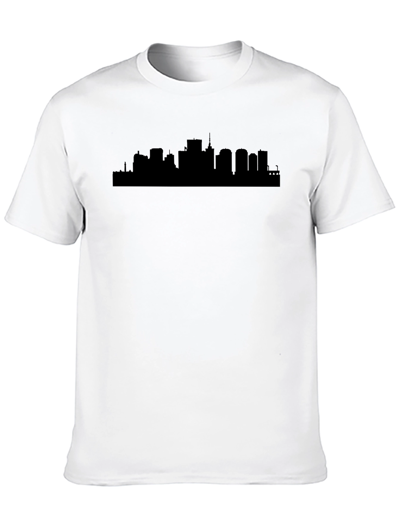 Black Cityscape Silhouette Graphic T-Shirt view 10