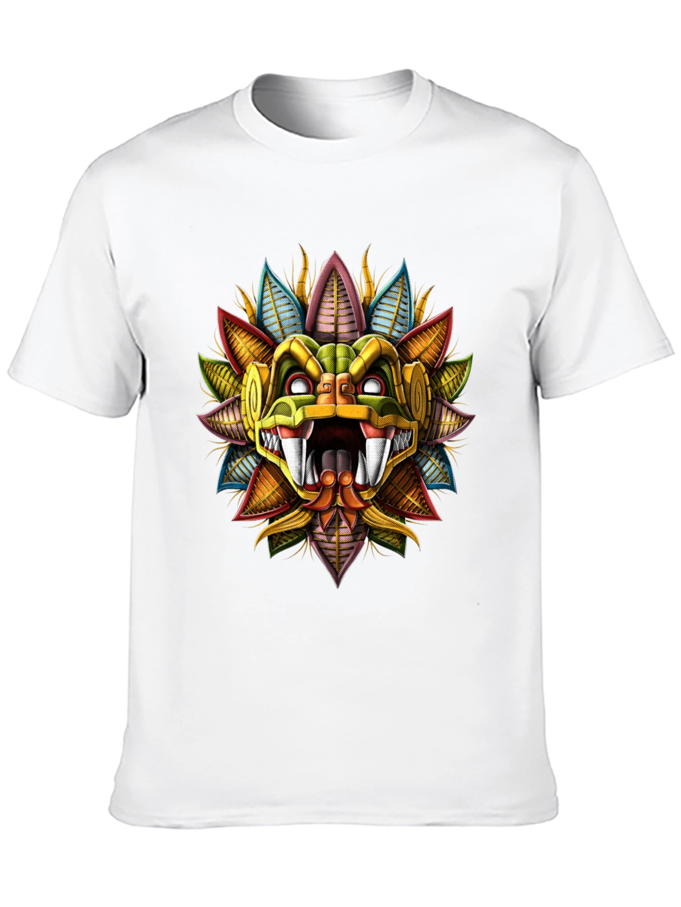 Black Aztec Serpent God T-Shirt - Bold Graphic Tee view 10
