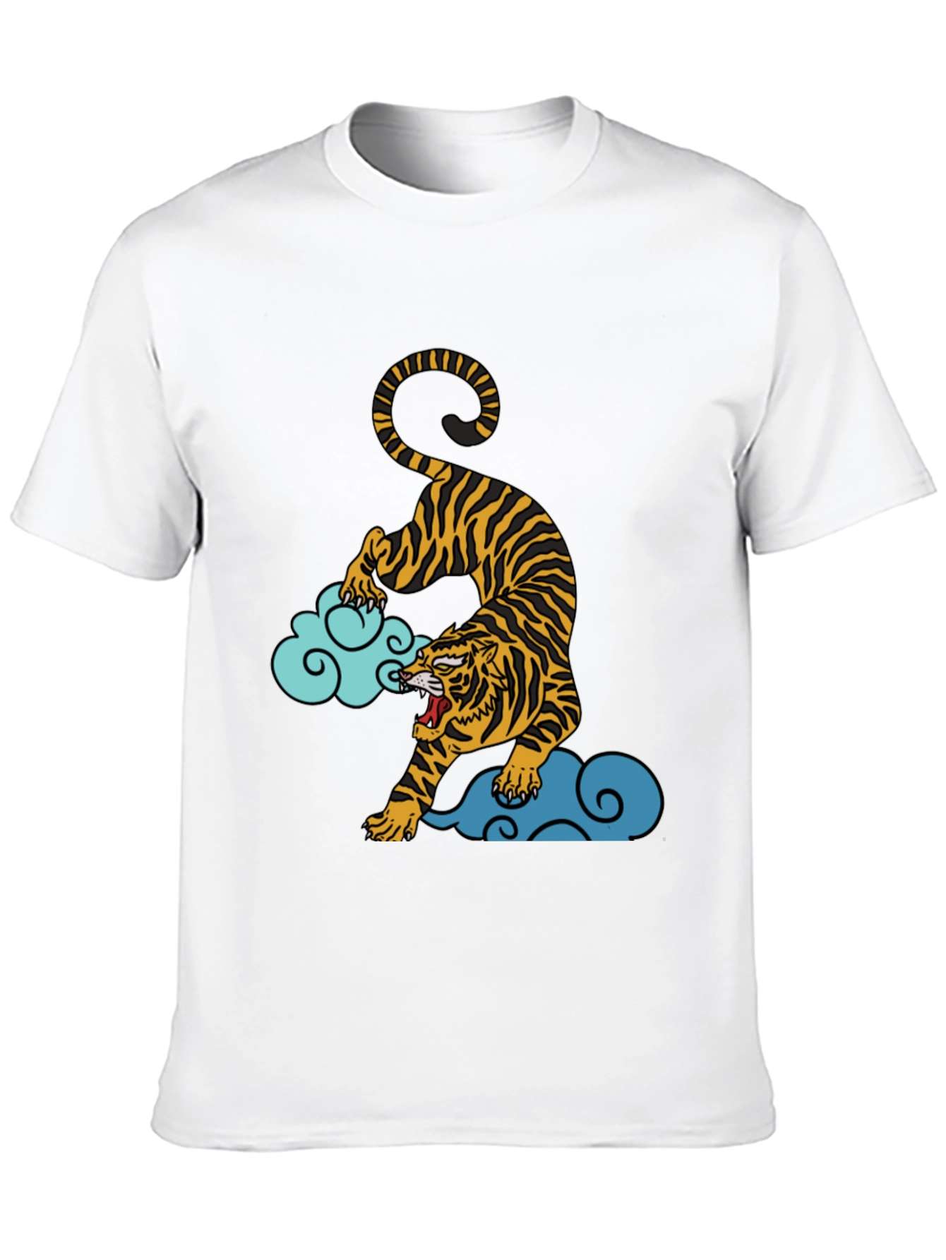 Black Tiger on Clouds Graphic Tee - Black view 10