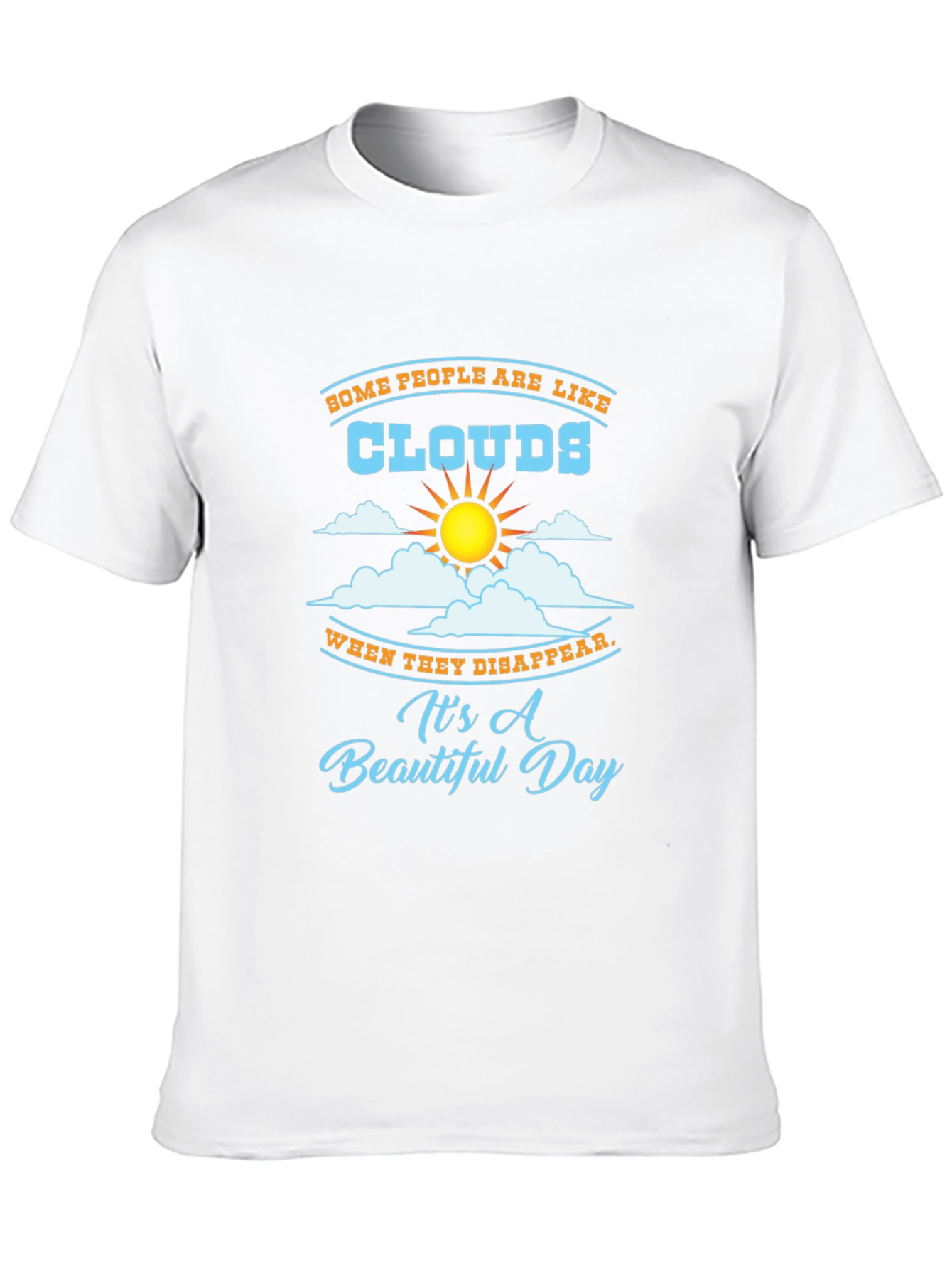 Black Funny Clouds Graphic T-Shirt - Beautiful Day Design view 10